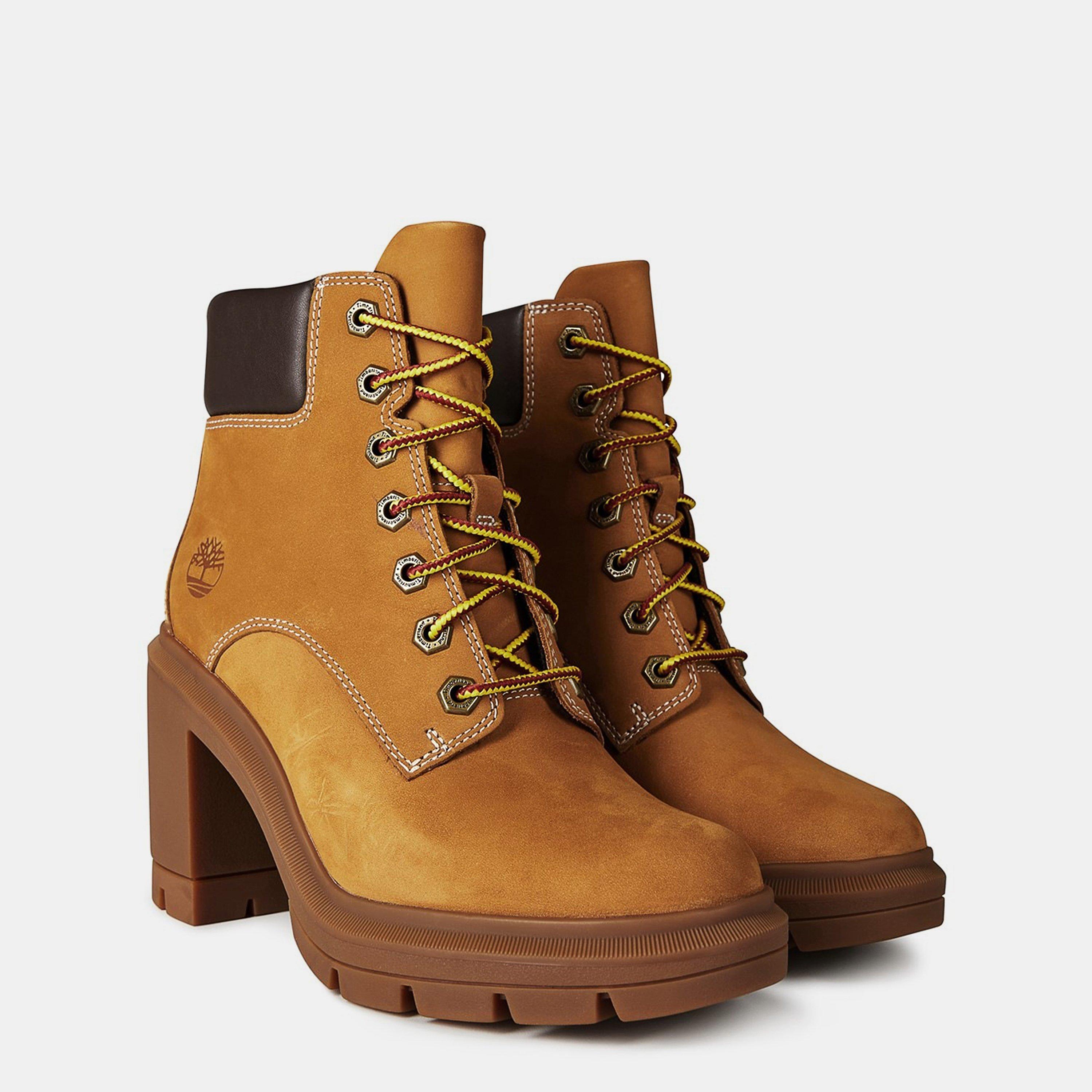 Wheat Nubuck - Timberland - Women's Allington Lace-up Heeled Boots - 4