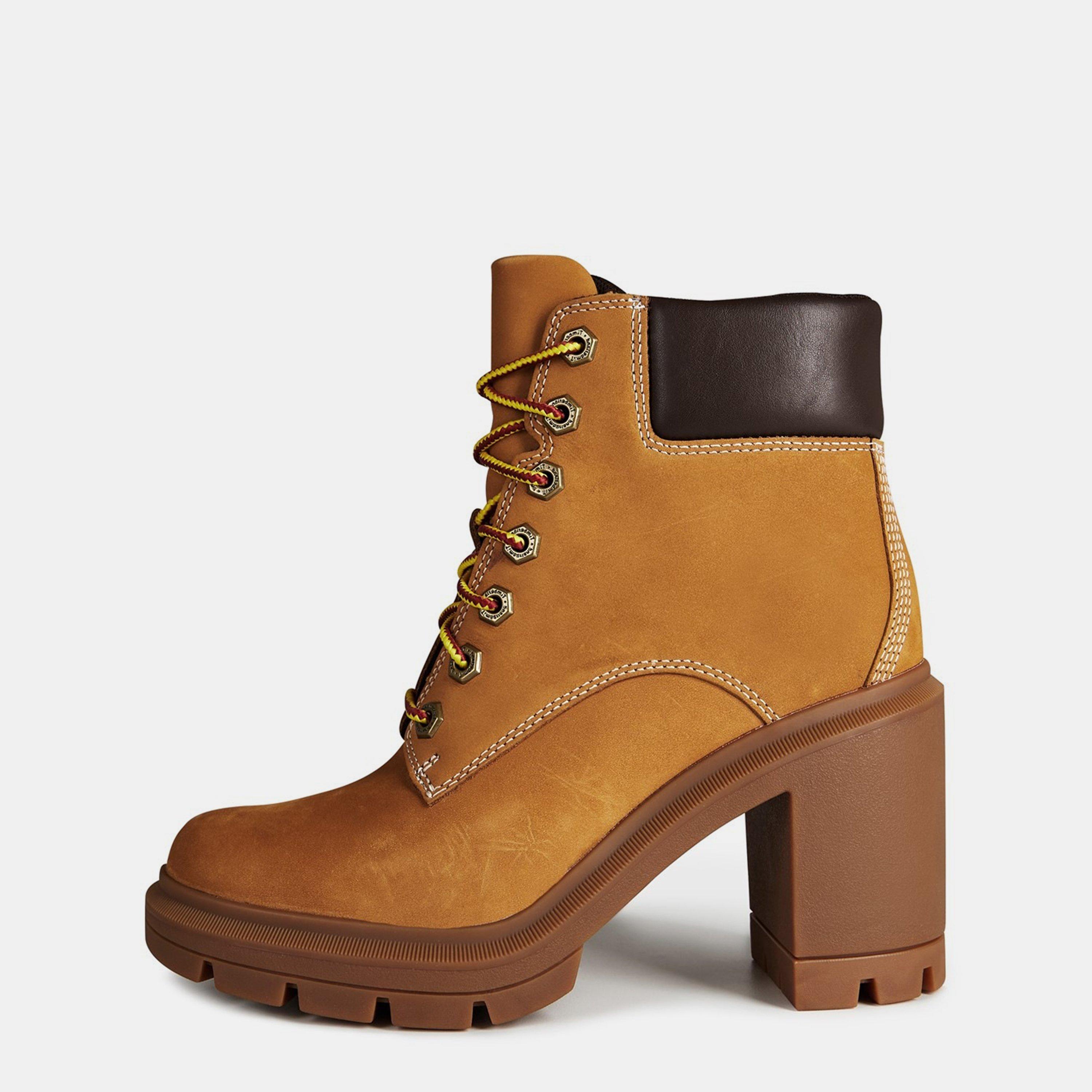 Wheat Nubuck - Timberland - Women's Allington Lace-up Heeled Boots - 7