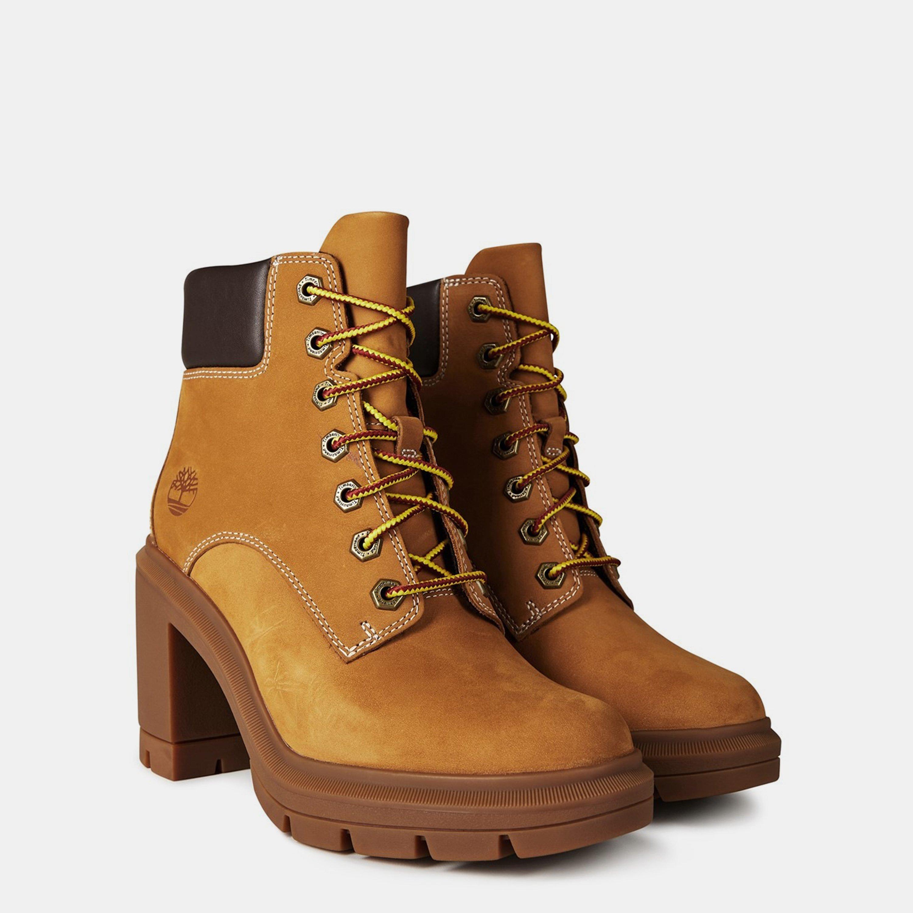 Wheat Nubuck - Timberland - Women's Allington Lace-up Heeled Boots - 8