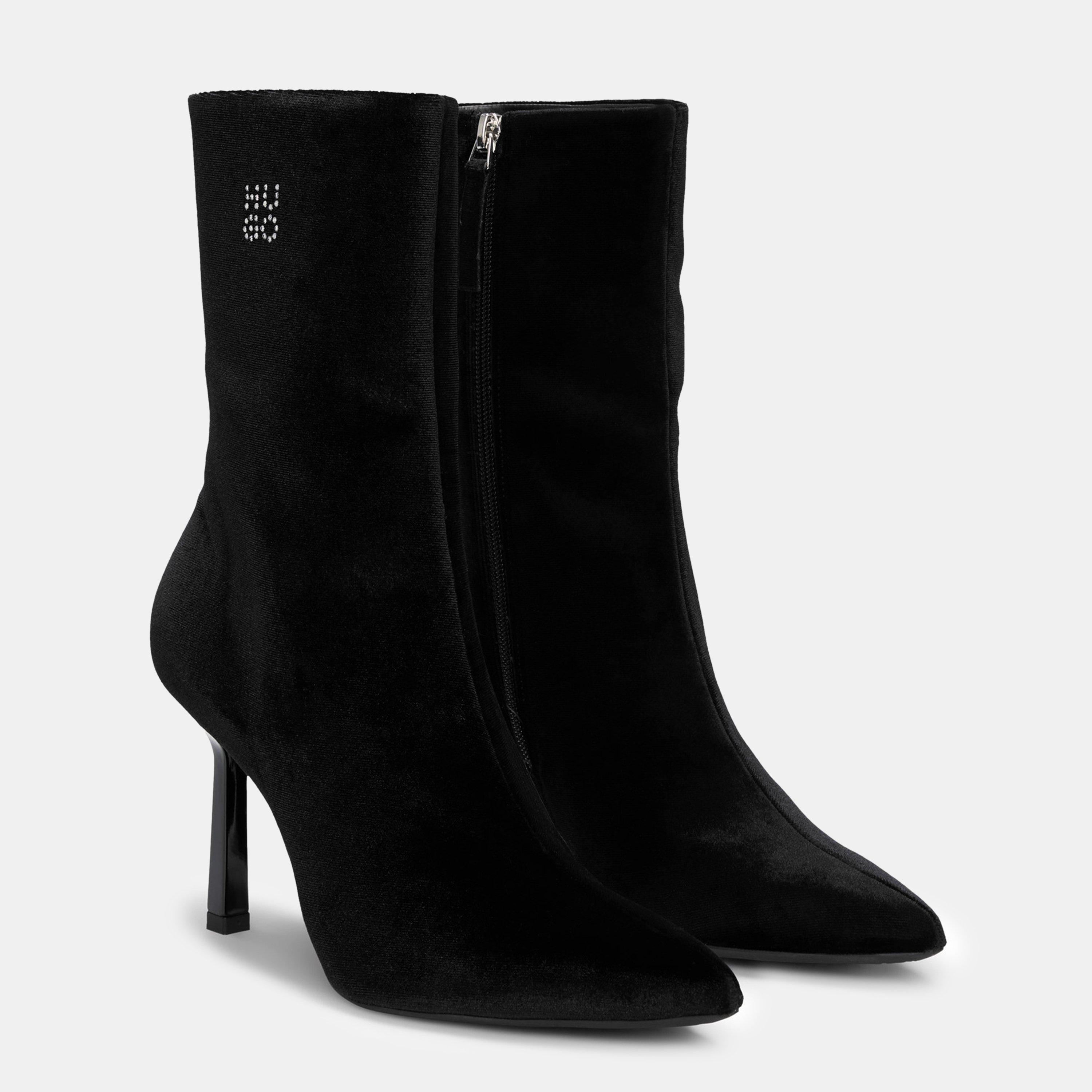 Black - Hugo - Women's Katniss Heeled Ankle Boots - 4