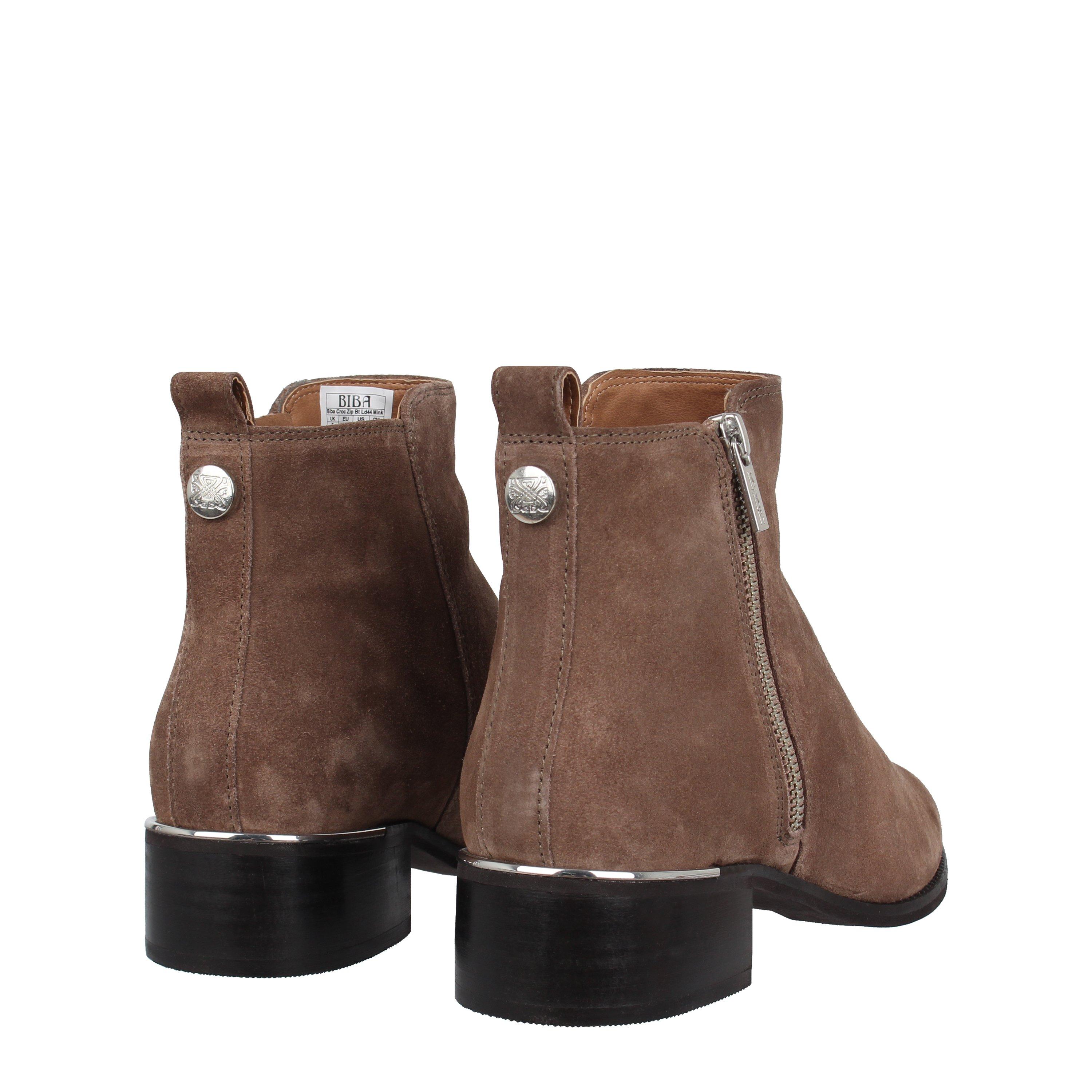 Mink - Biba - Zip Flat Ankle Boots - 4