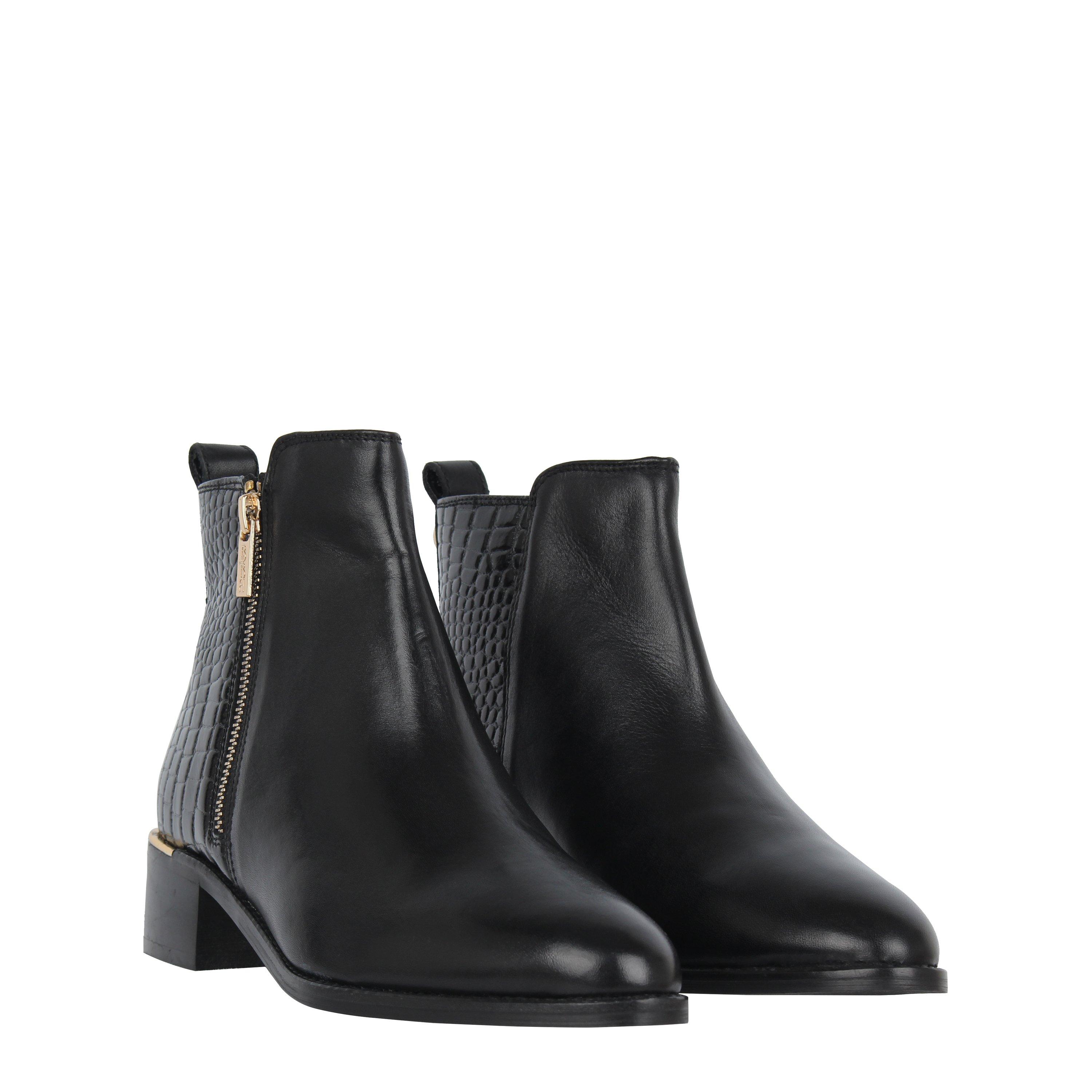 Nero - Biba - Zip Flat Ankle Boots - 3
