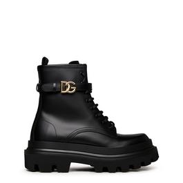 Dolce and Gabbana Trek Solid Calfskin Ankle Boots