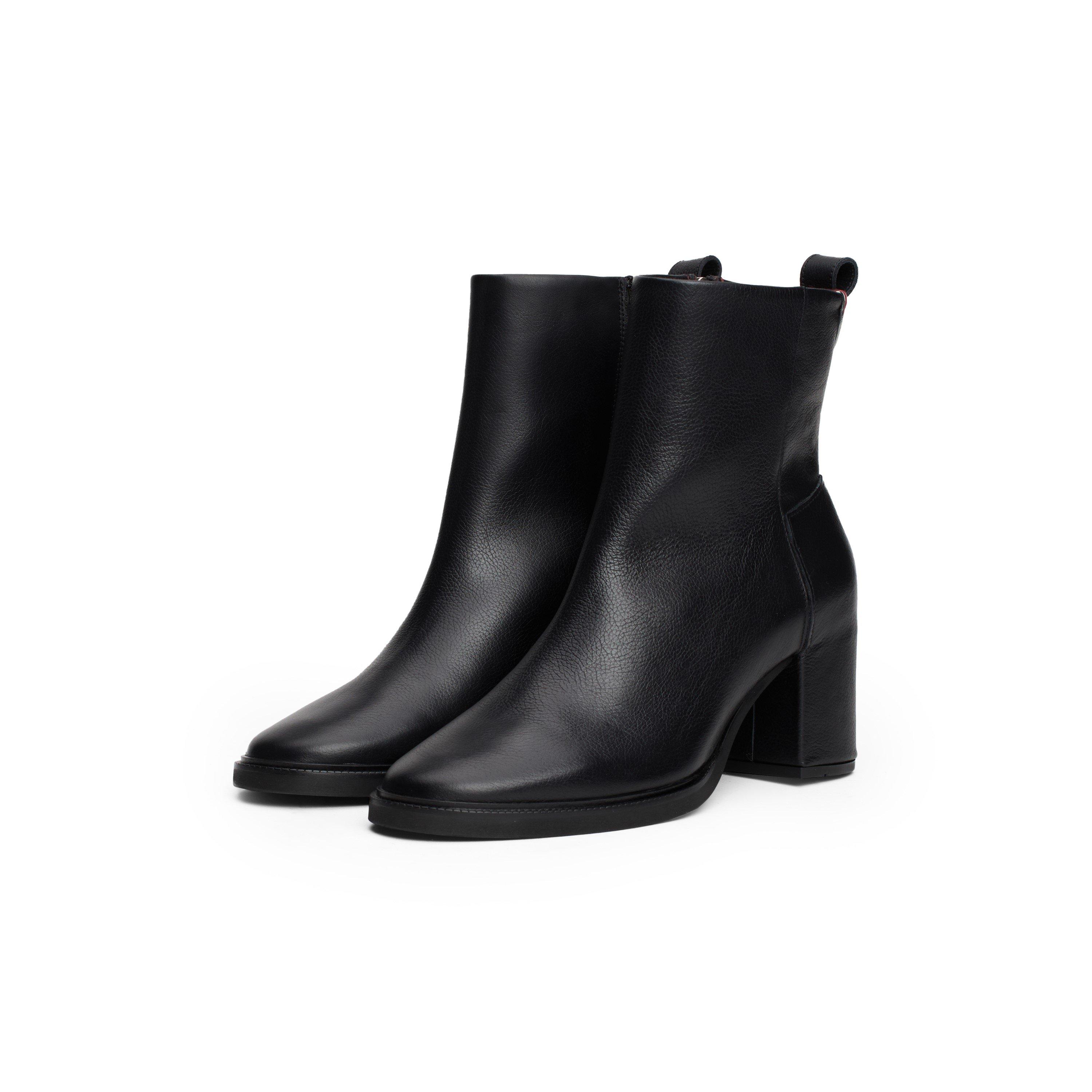 Black - Tommy Hilfiger - ANKLE BOOT MID WRAPPED LTHR HEEL - 3