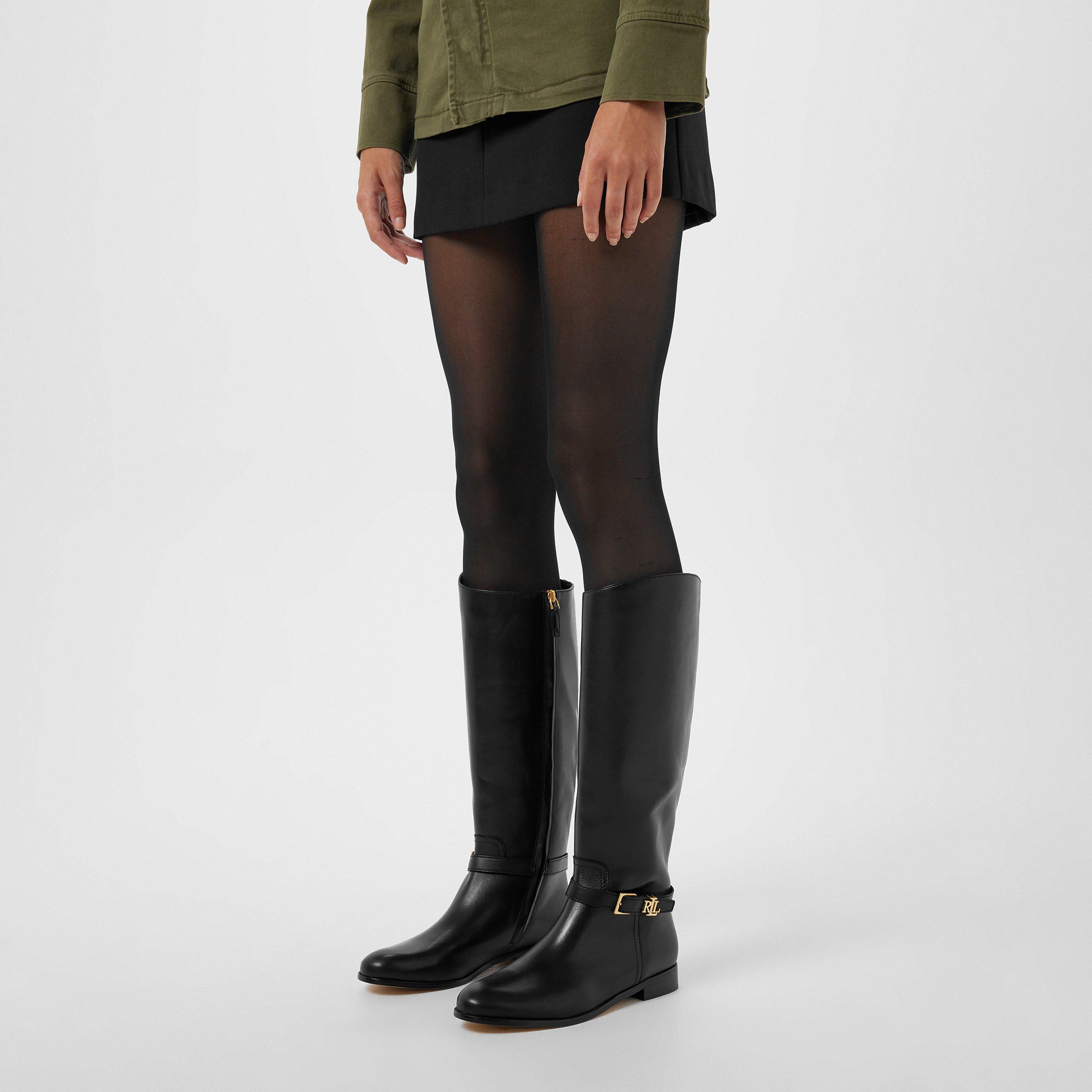 Black - Lauren by Ralph Lauren - Brooke Leather Riding Boots - 2