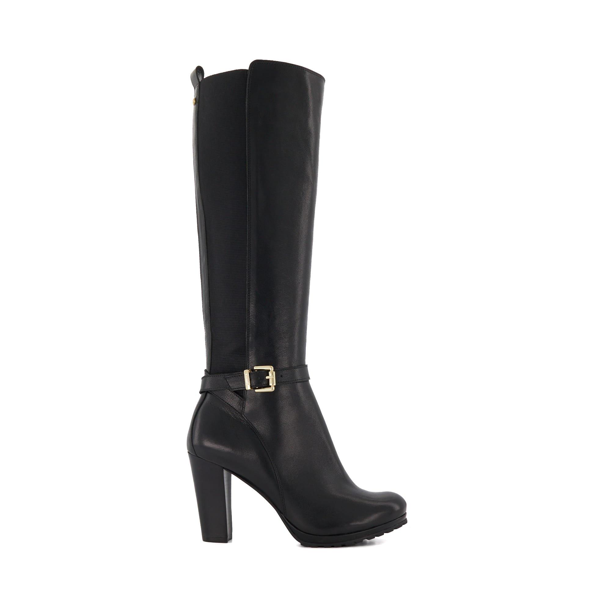 BLACK - Dune London - Sareena Leather Knee High Boots - 1