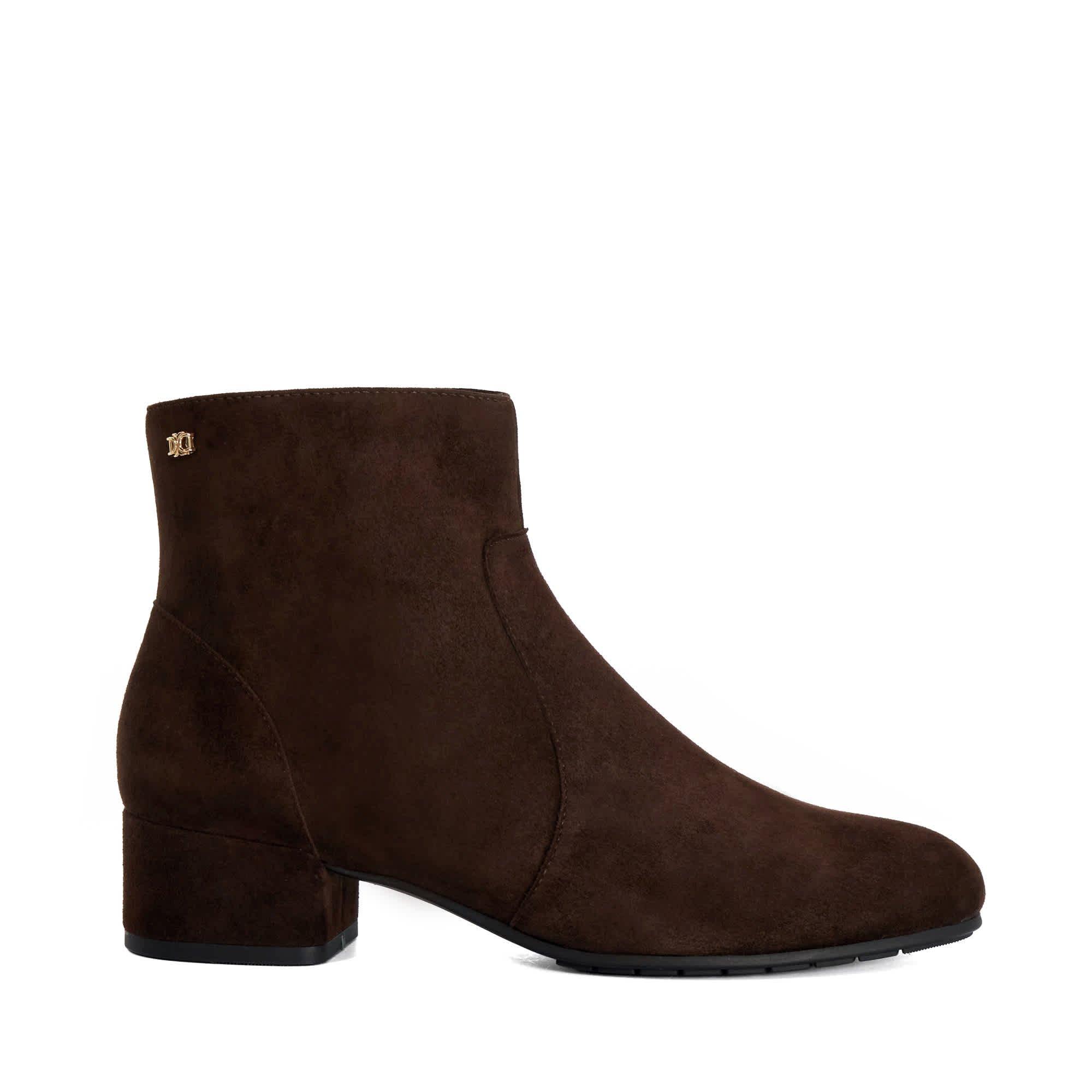 Dune London Pardy Suede Ankle Boots In Brown Suede