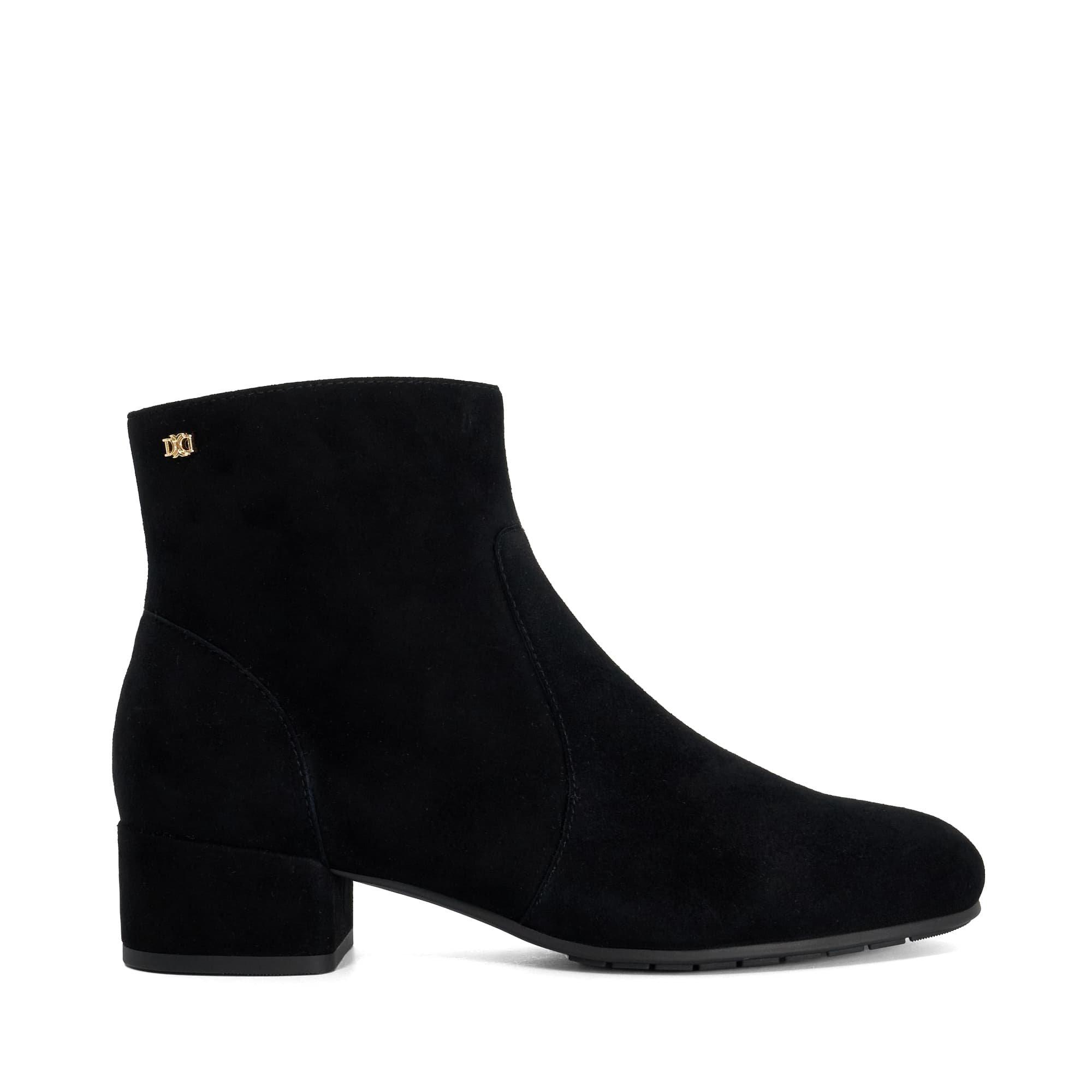 Black Suede - Dune London - Pardy Suede Ankle Boots - 1