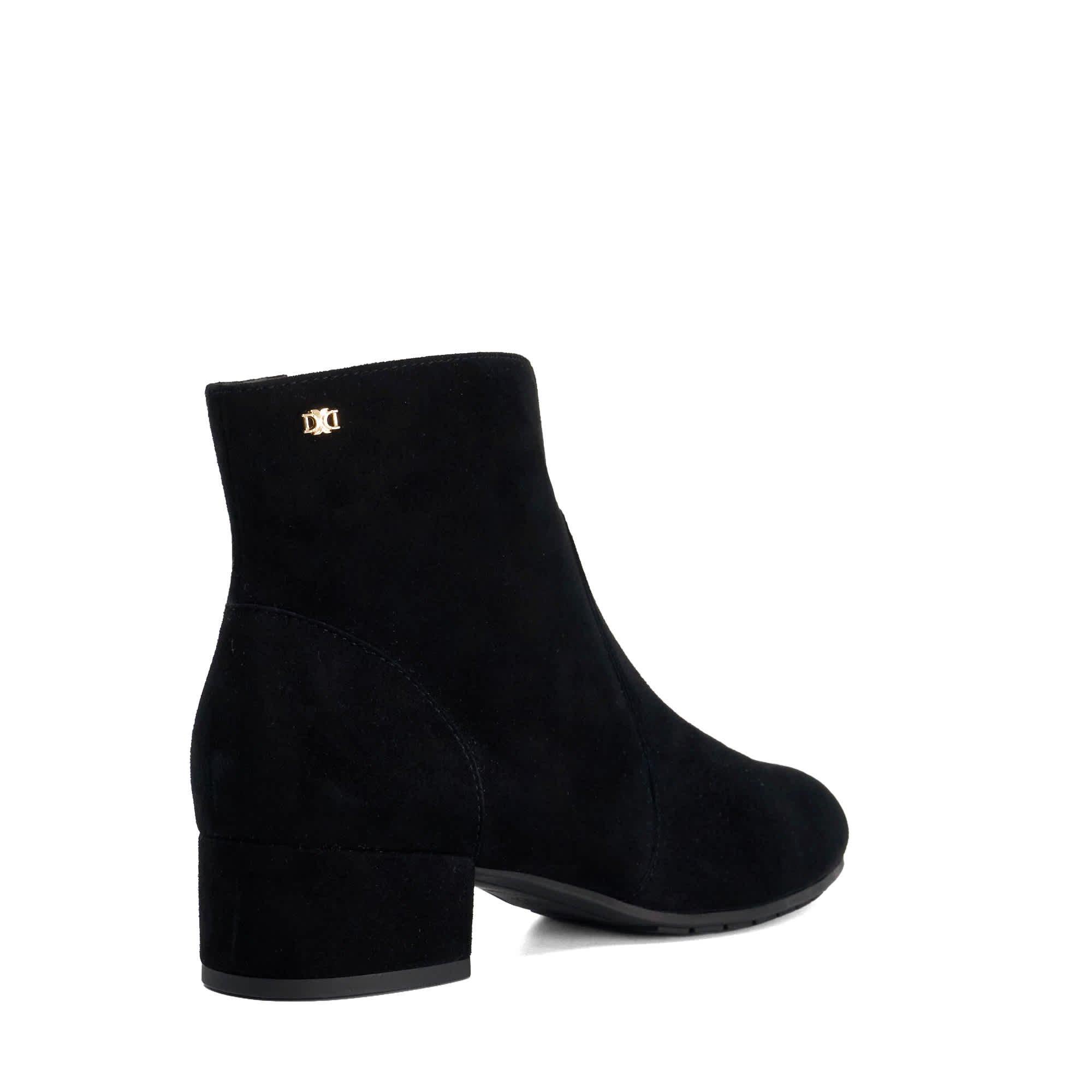 Black Suede - Dune London - Pardy Suede Ankle Boots - 3