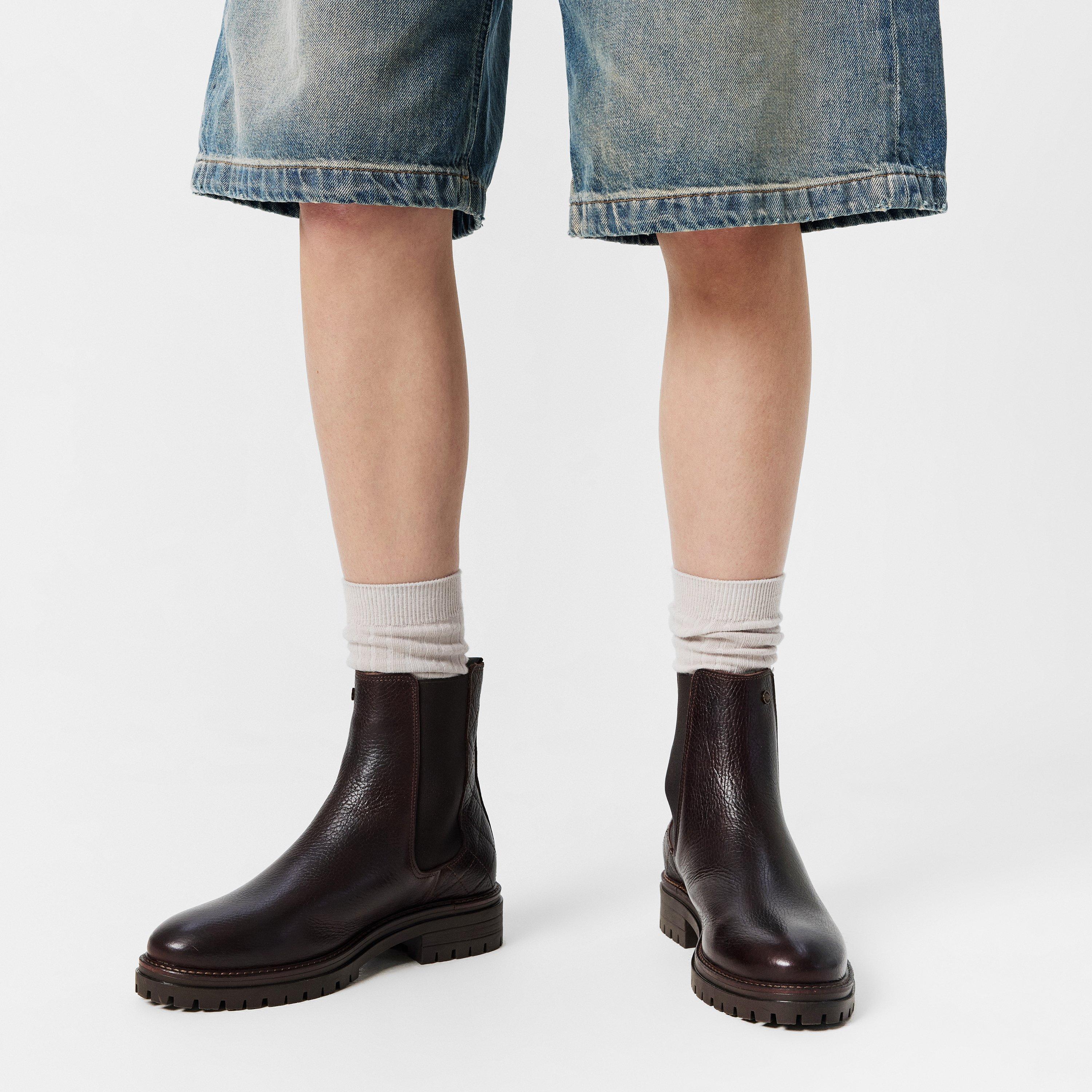 Brown - Barbour - Women's Evie Leather Water Resistant Chelsea Boots - 2