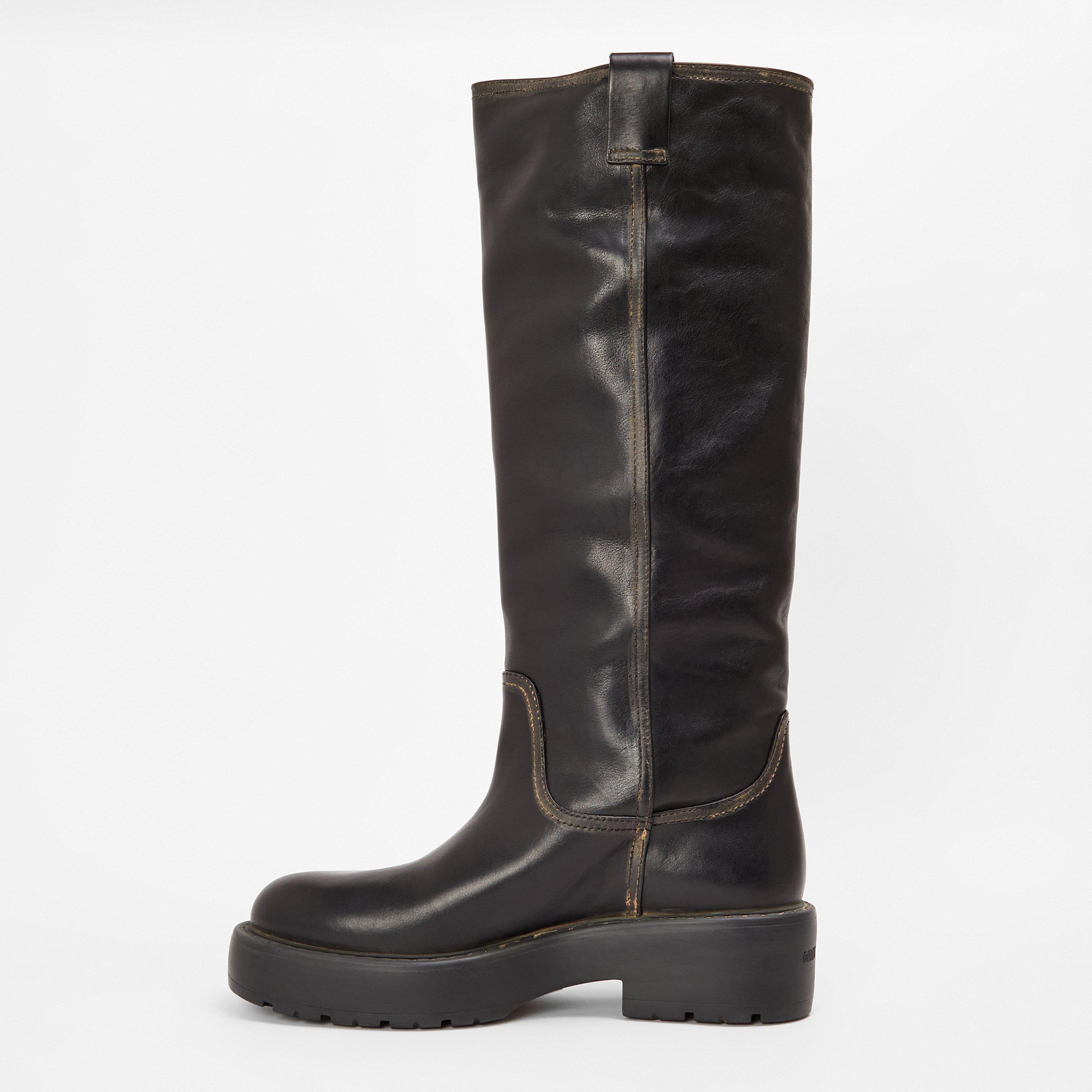Nero - Miu Miu - Suede Knee-High Boots - 2