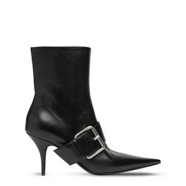 Balenciaga Knife Buckled Leather Ankle Boots