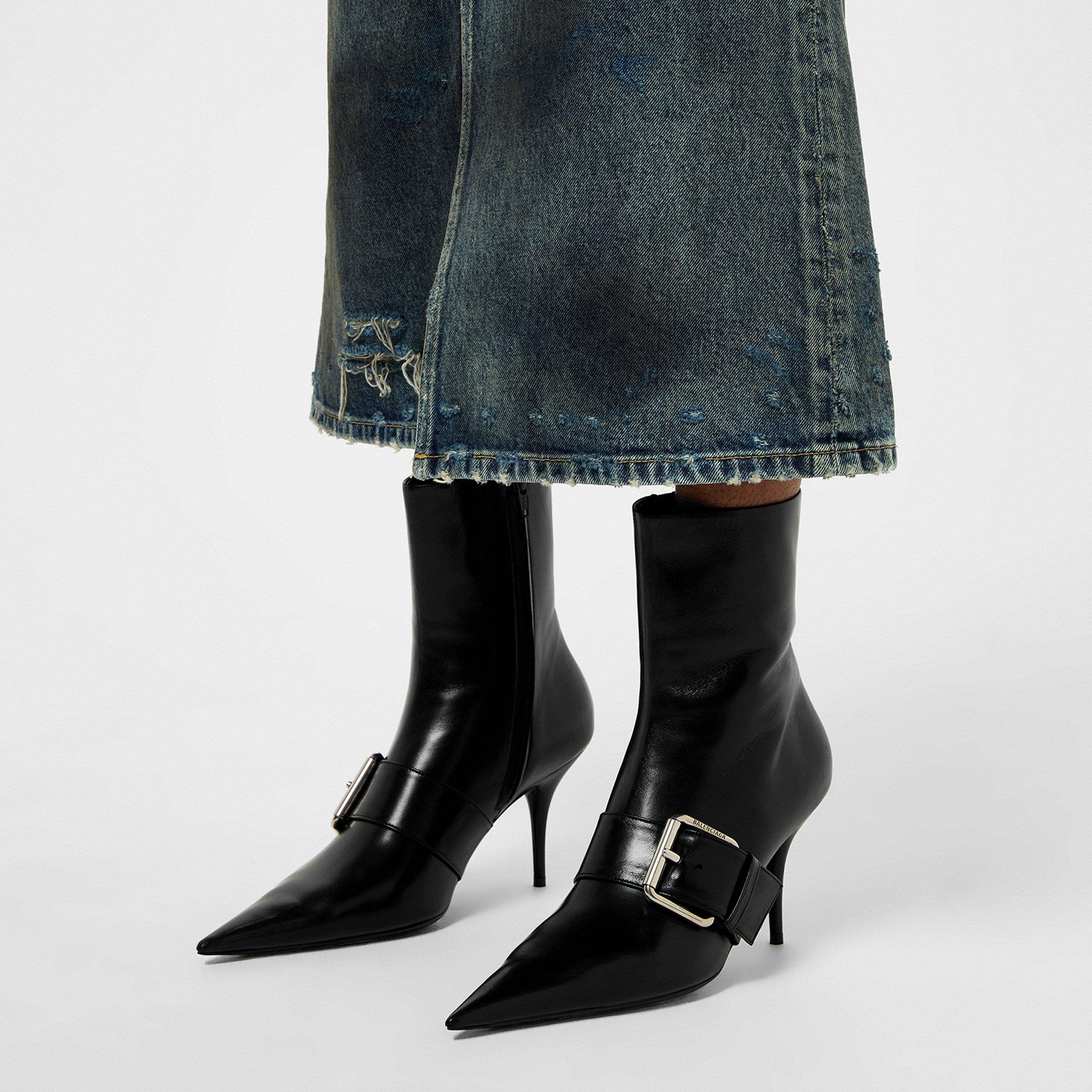 Balenciaga Knife Buckled Leather Ankle Boots | Flannels
