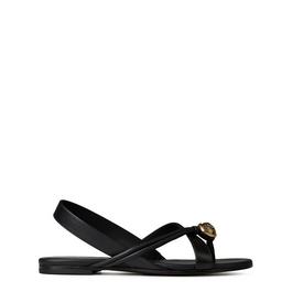 Balmain Embossed Button Leather Sandals