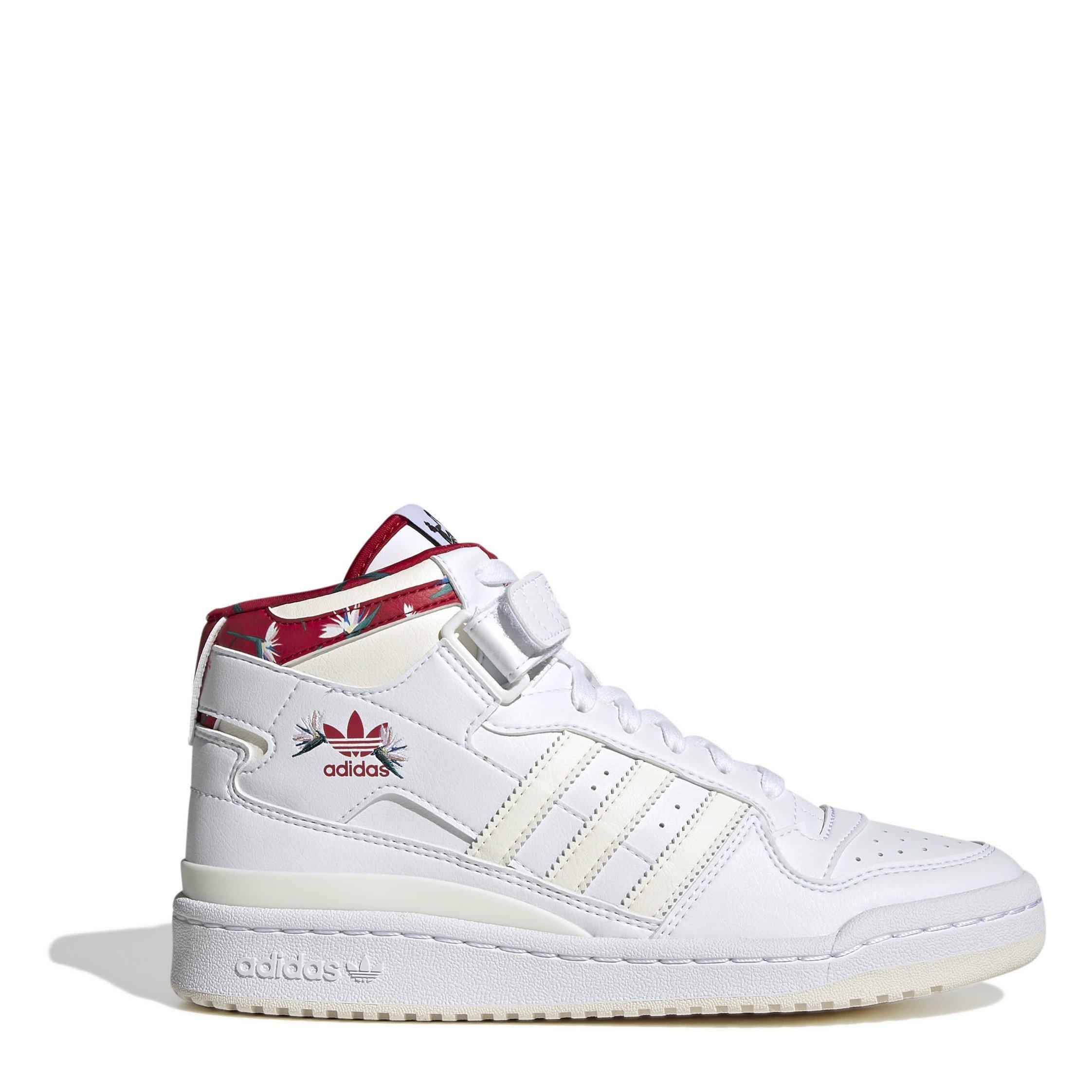White - adidas Originals - Women's Forum Mid High-Top Trainers - 1