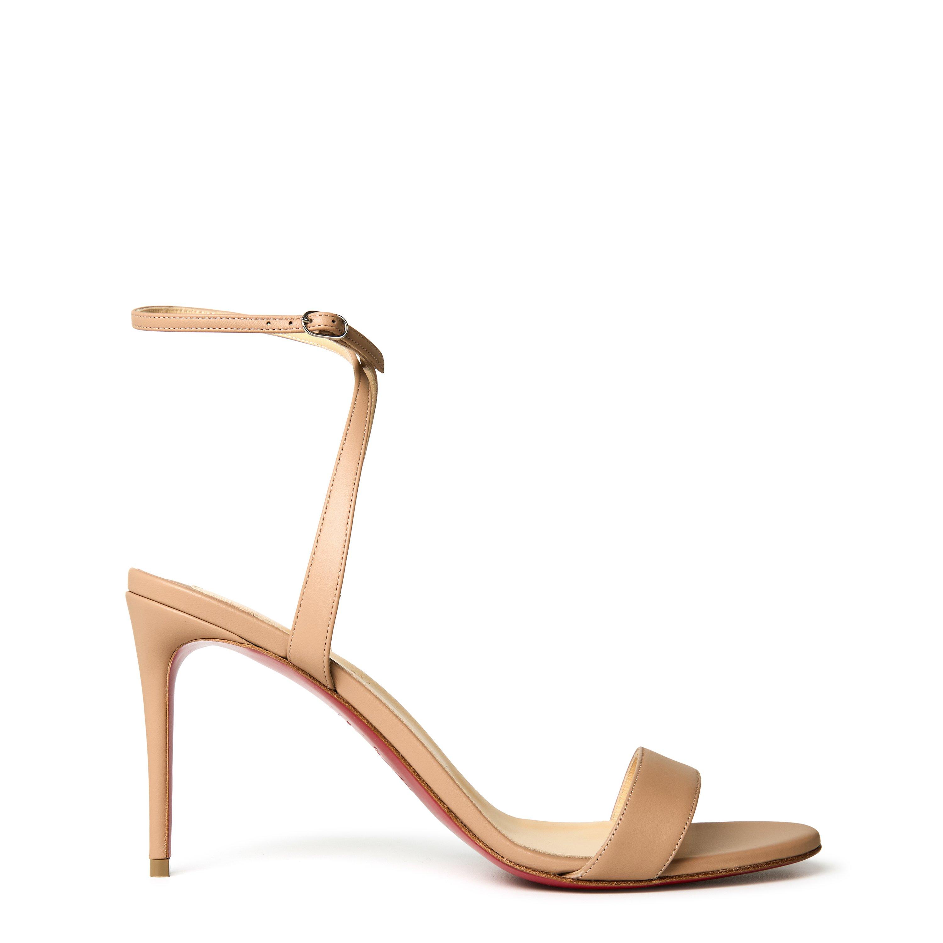 Nappa Blush - Christian Louboutin - Women's Loubigirl Leather Strappy Sandals, 85mm - 1
