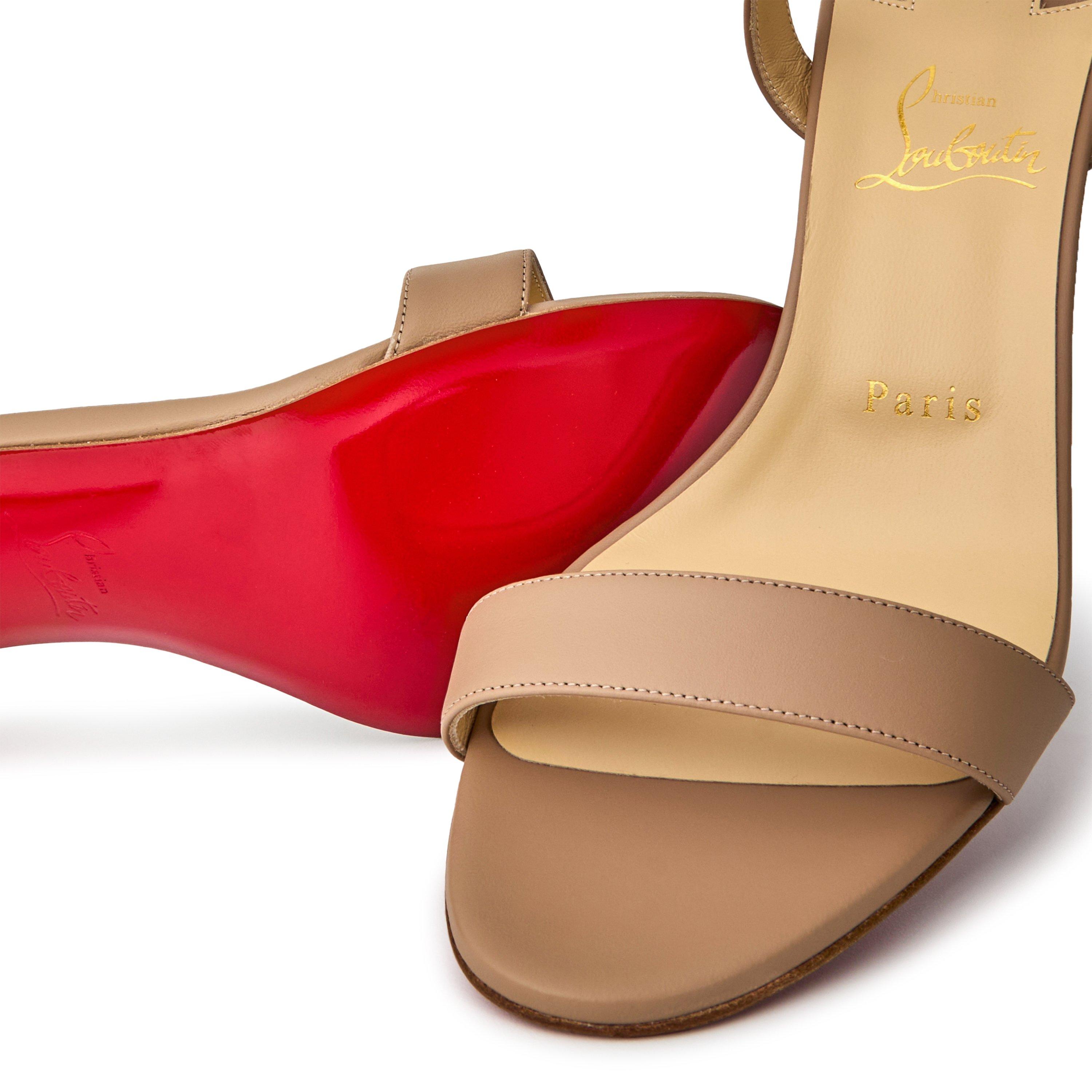 Nappa Blush - Christian Louboutin - Women's Loubigirl Leather Strappy Sandals, 85mm - 6