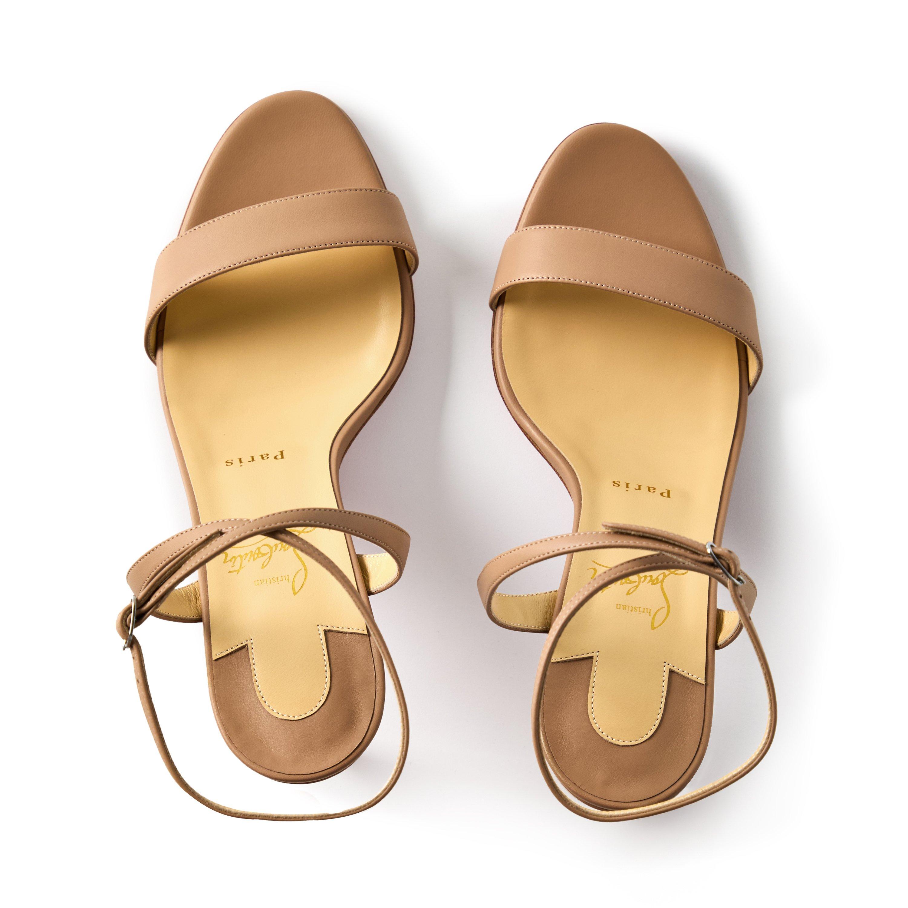 Nappa Blush - Christian Louboutin - Women's Loubigirl Leather Strappy Sandals, 85mm - 7