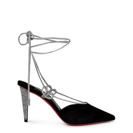 Christian Louboutin Astrid Lace Strassita 85mm Suede Pumps