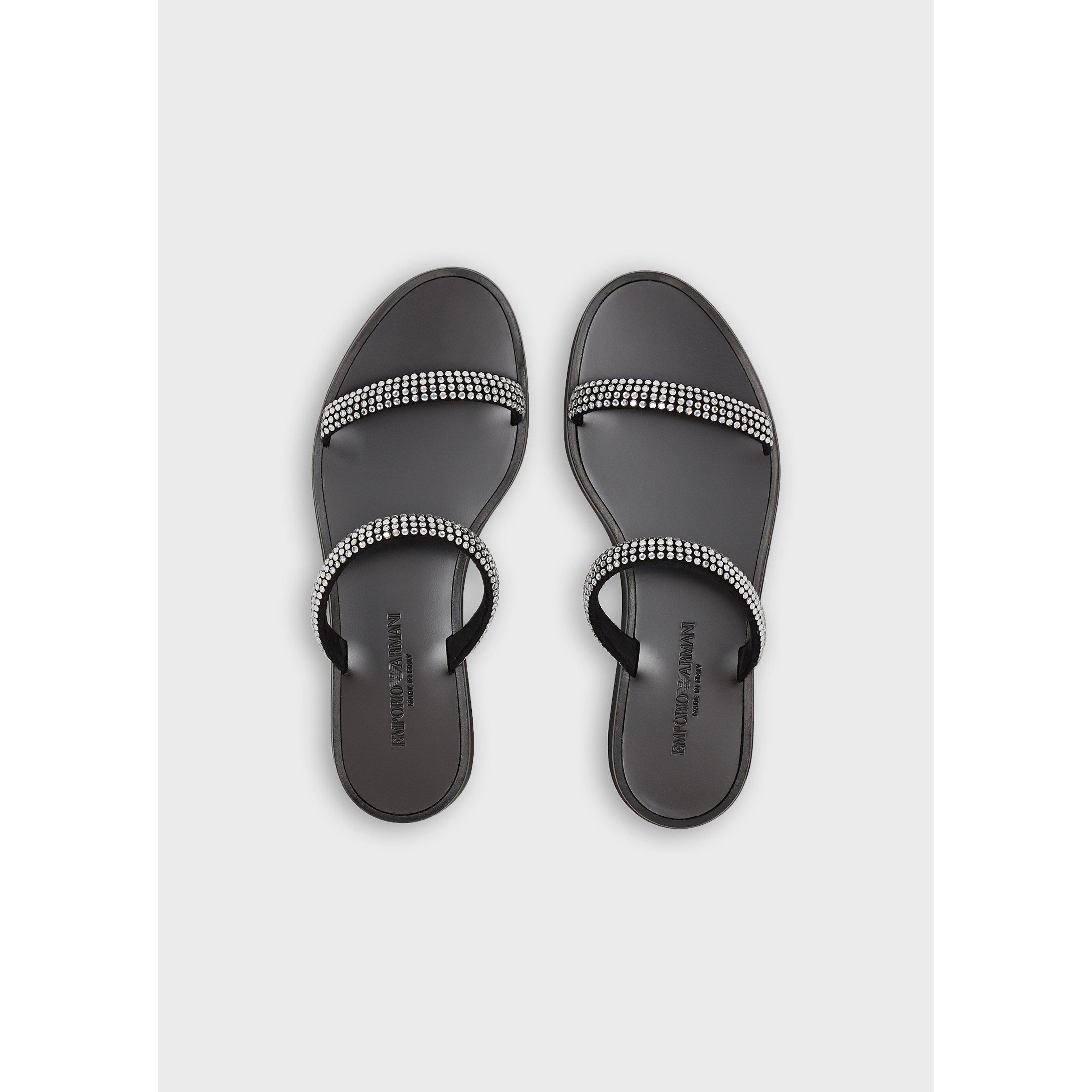Grey - Emporio Armani - Women's 2-Strap Flat Sandals - 5
