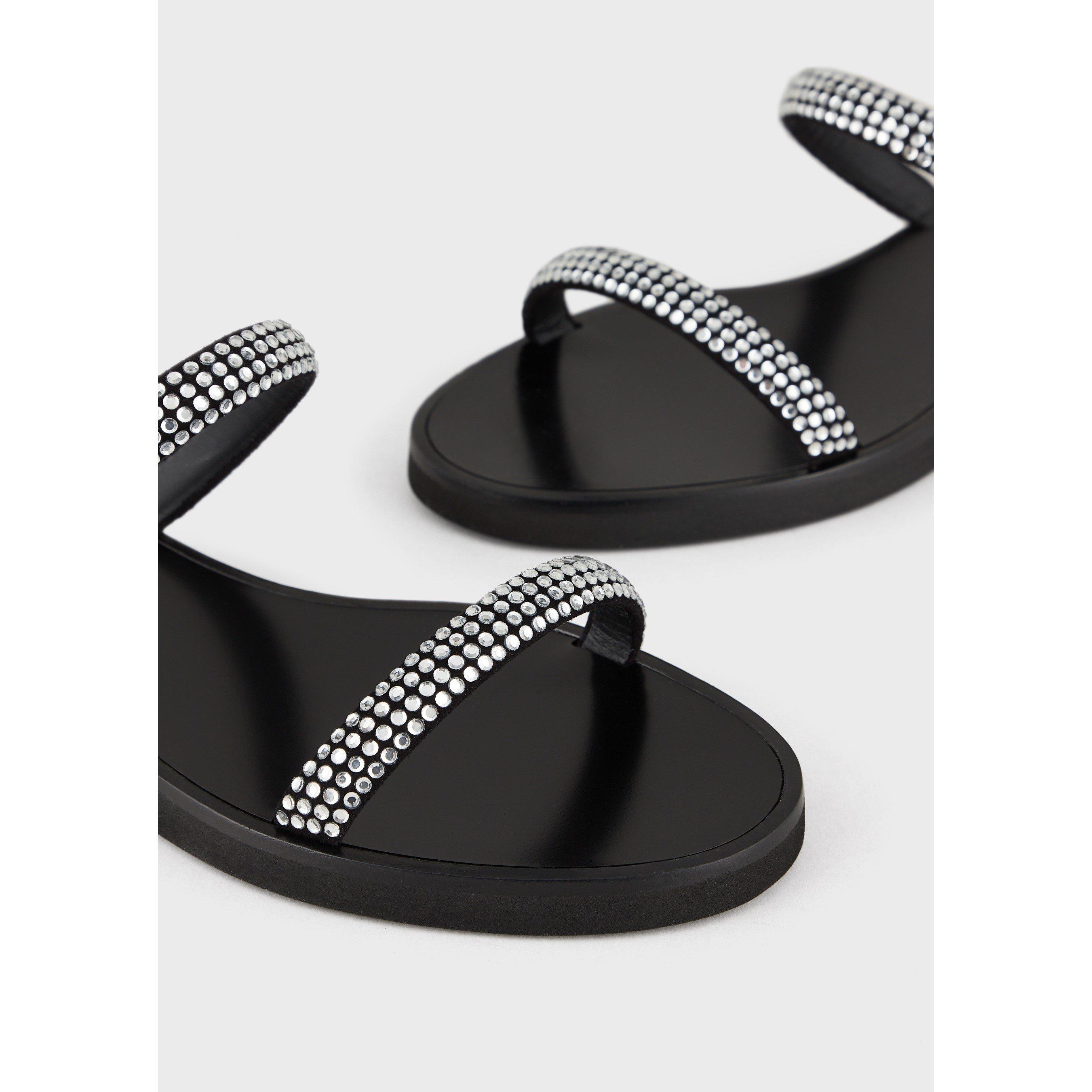 Grey - Emporio Armani - Women's 2-Strap Flat Sandals - 4