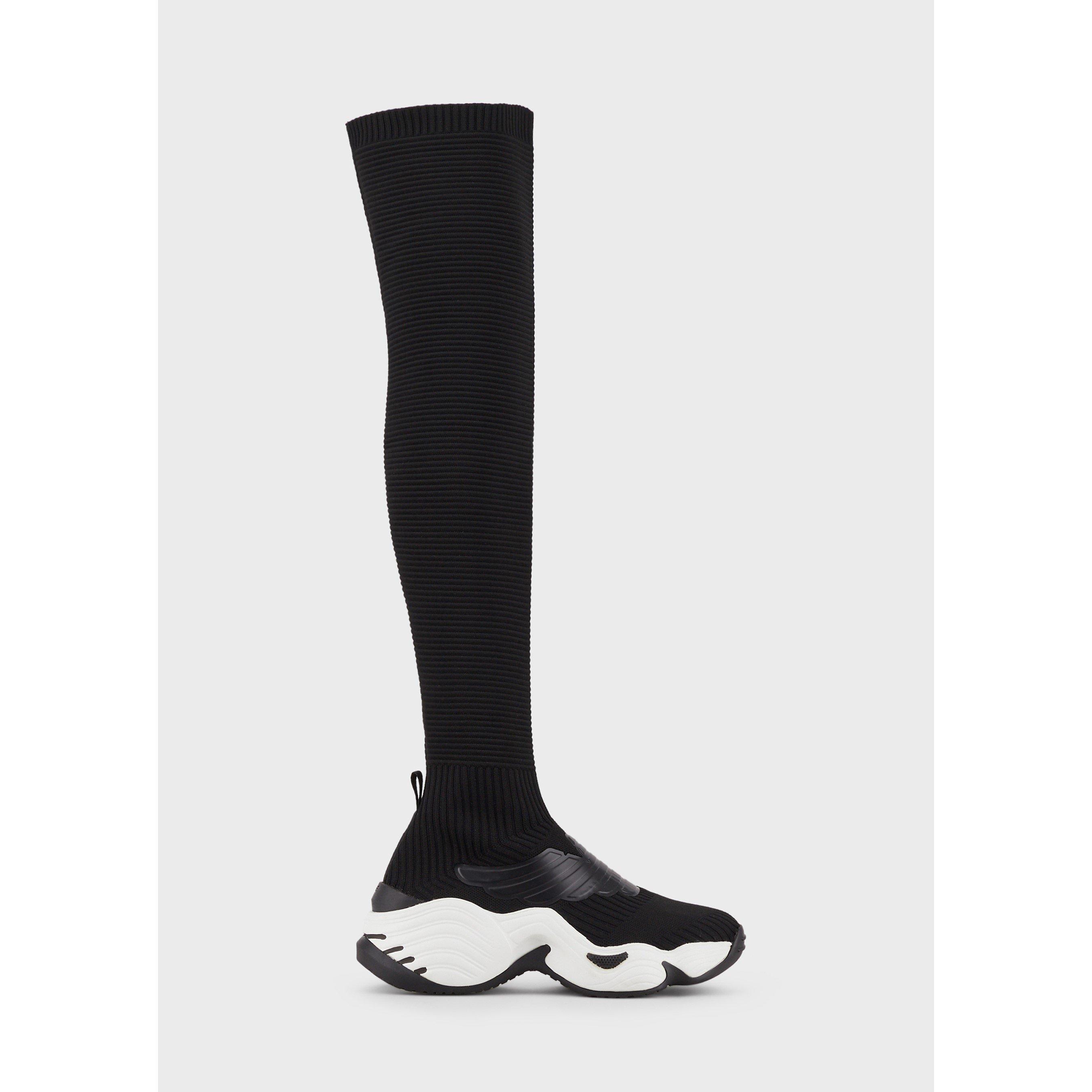Black - Emporio Armani - Women's Over the Knee Boots - 2