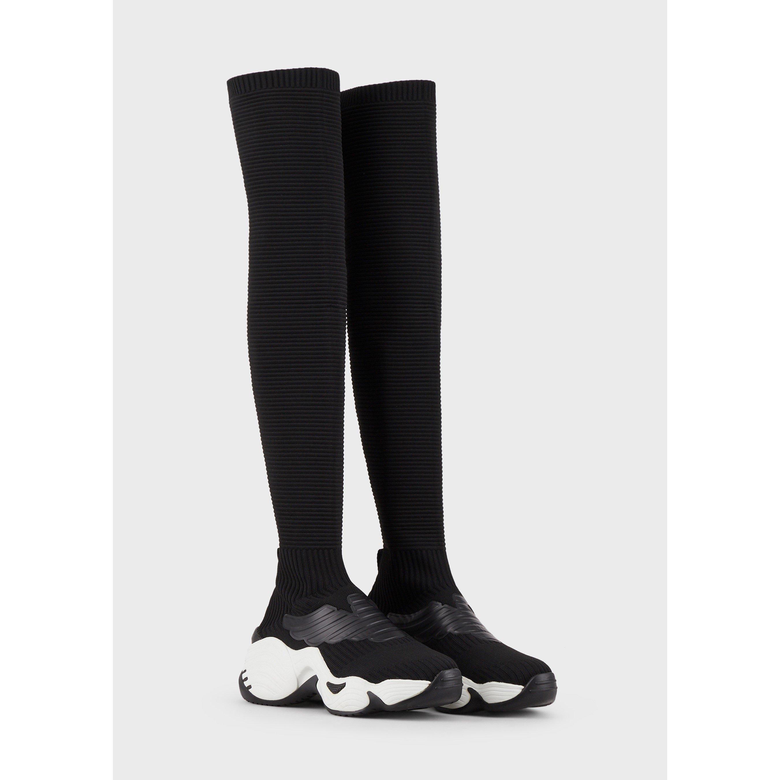 Black - Emporio Armani - Women's Over the Knee Boots - 3