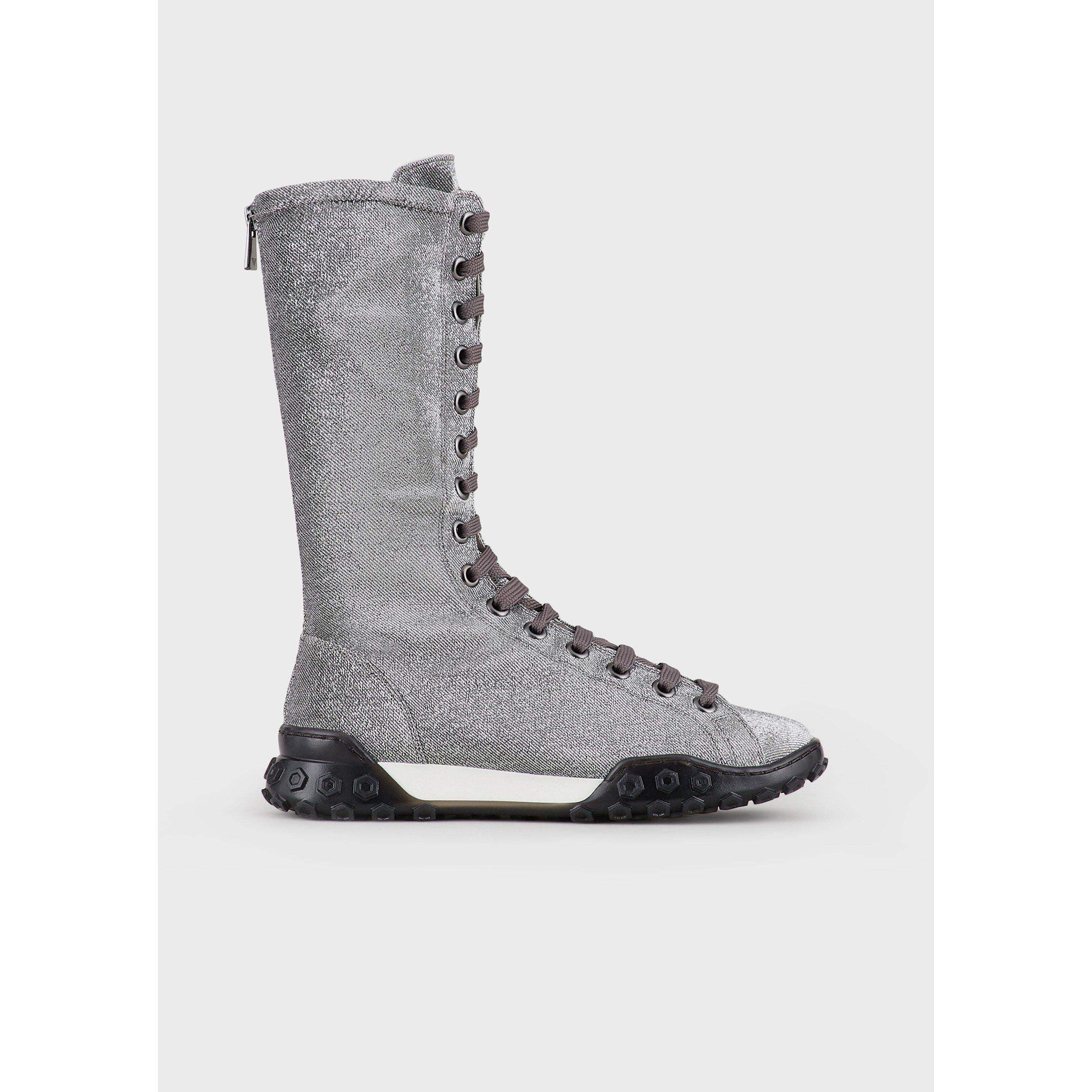 Grey - Emporio Armani - Women's Tall Knee High Boots - 2