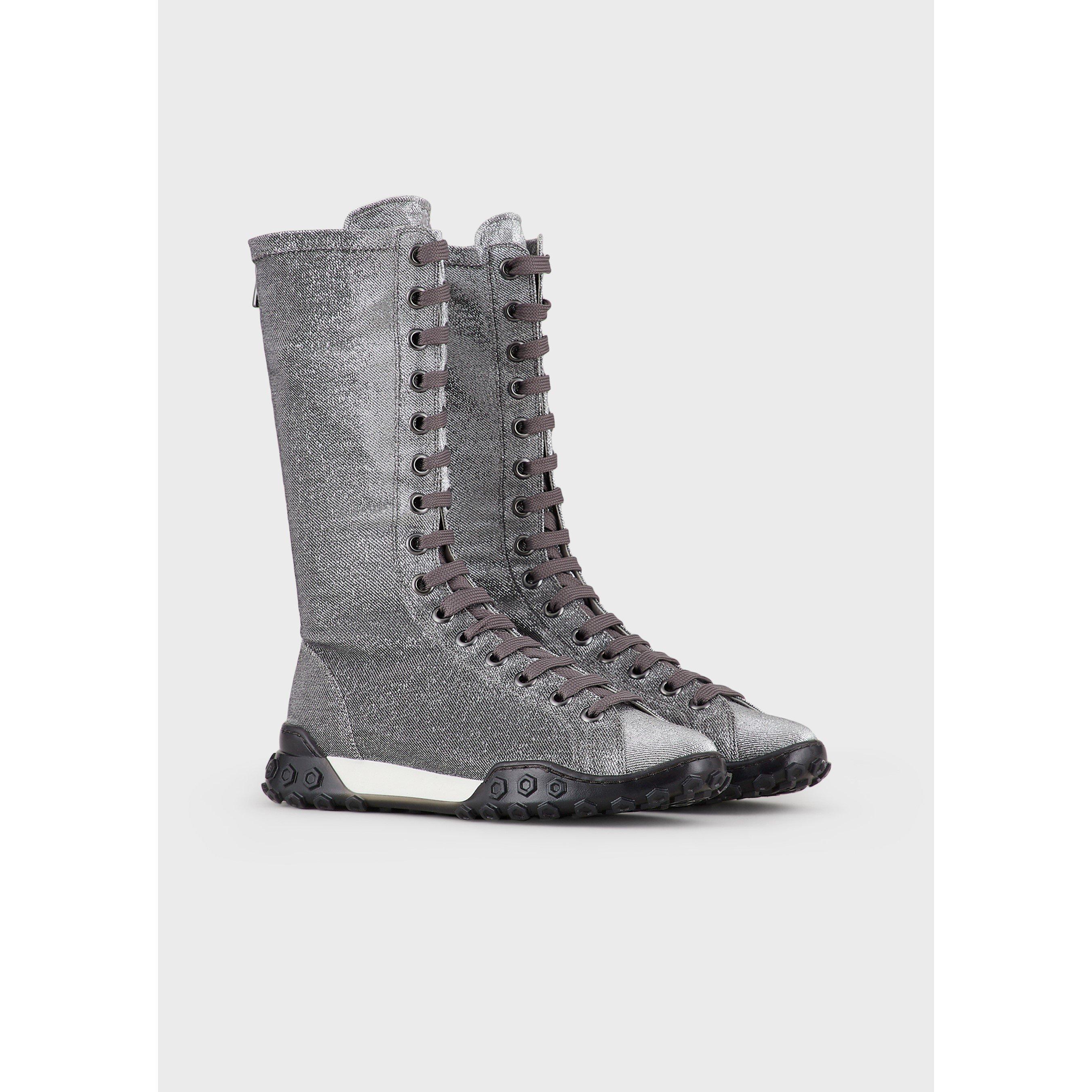 Grey - Emporio Armani - Women's Tall Knee High Boots - 3