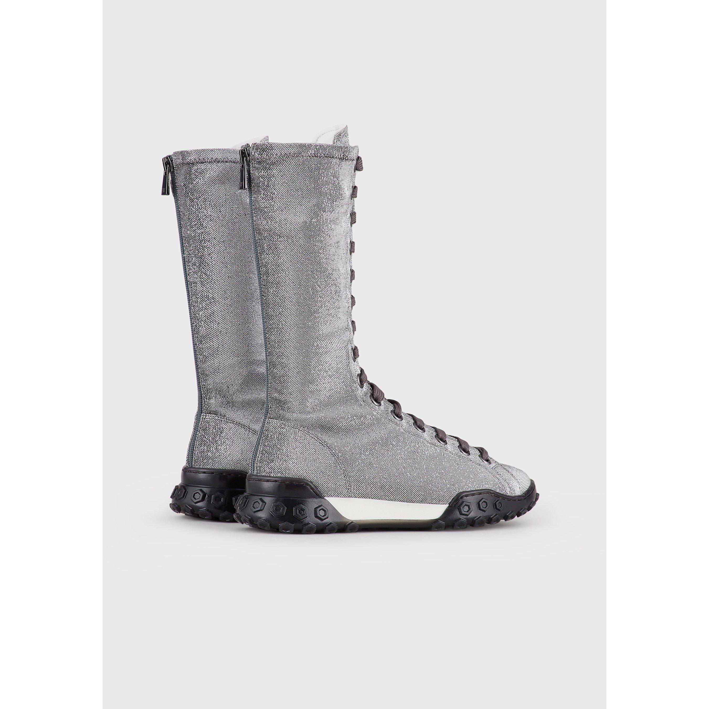 Grey - Emporio Armani - Women's Tall Knee High Boots - 4