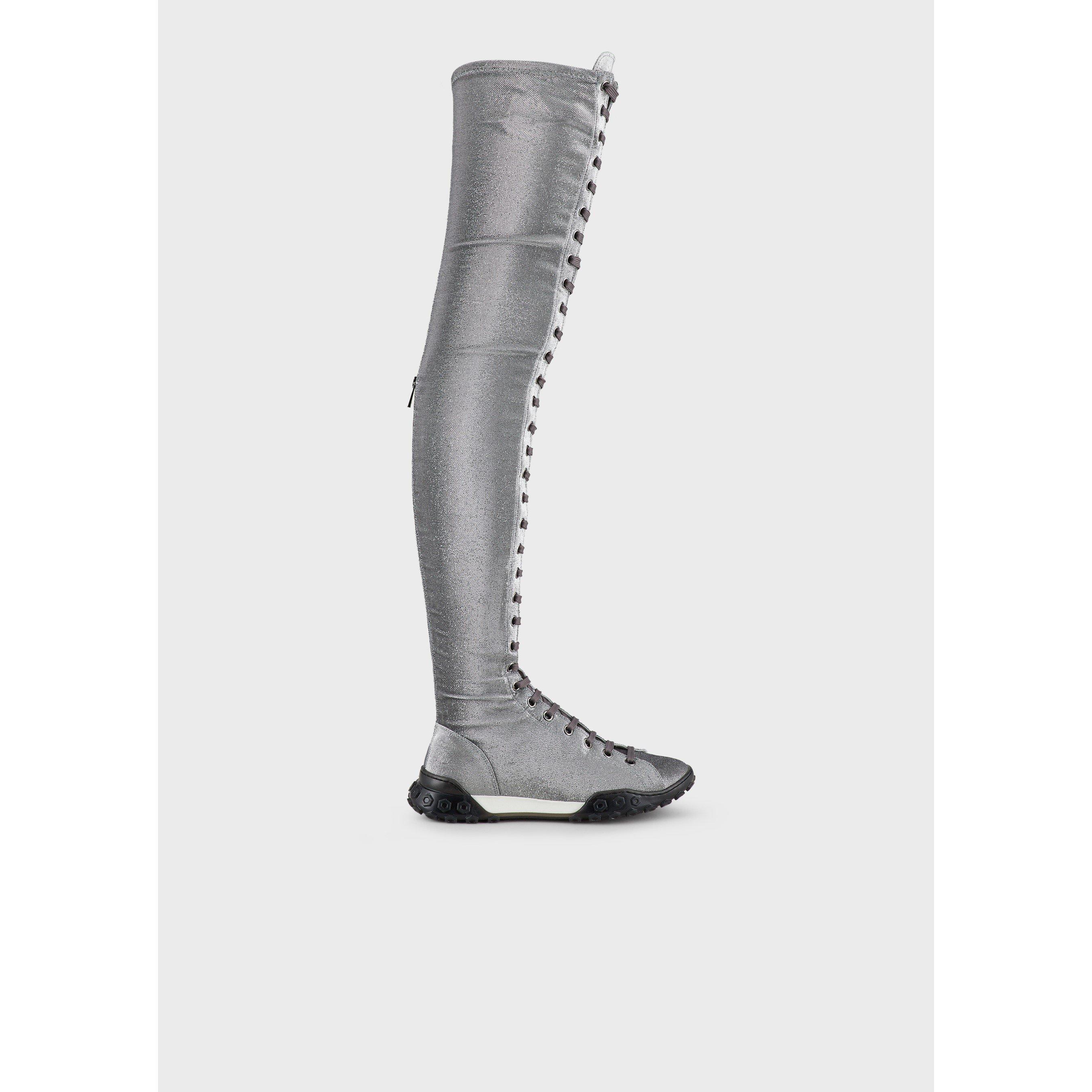 Grey - Emporio Armani - Women's Over the Knee Boots - 2