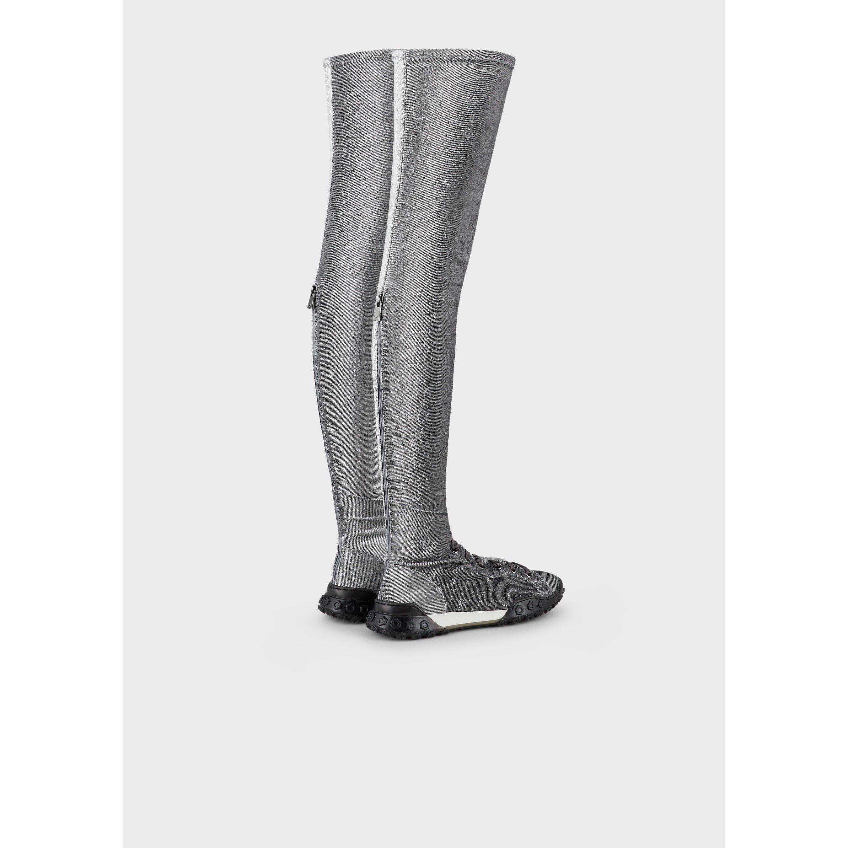 Grey - Emporio Armani - Women's Over the Knee Boots - 4