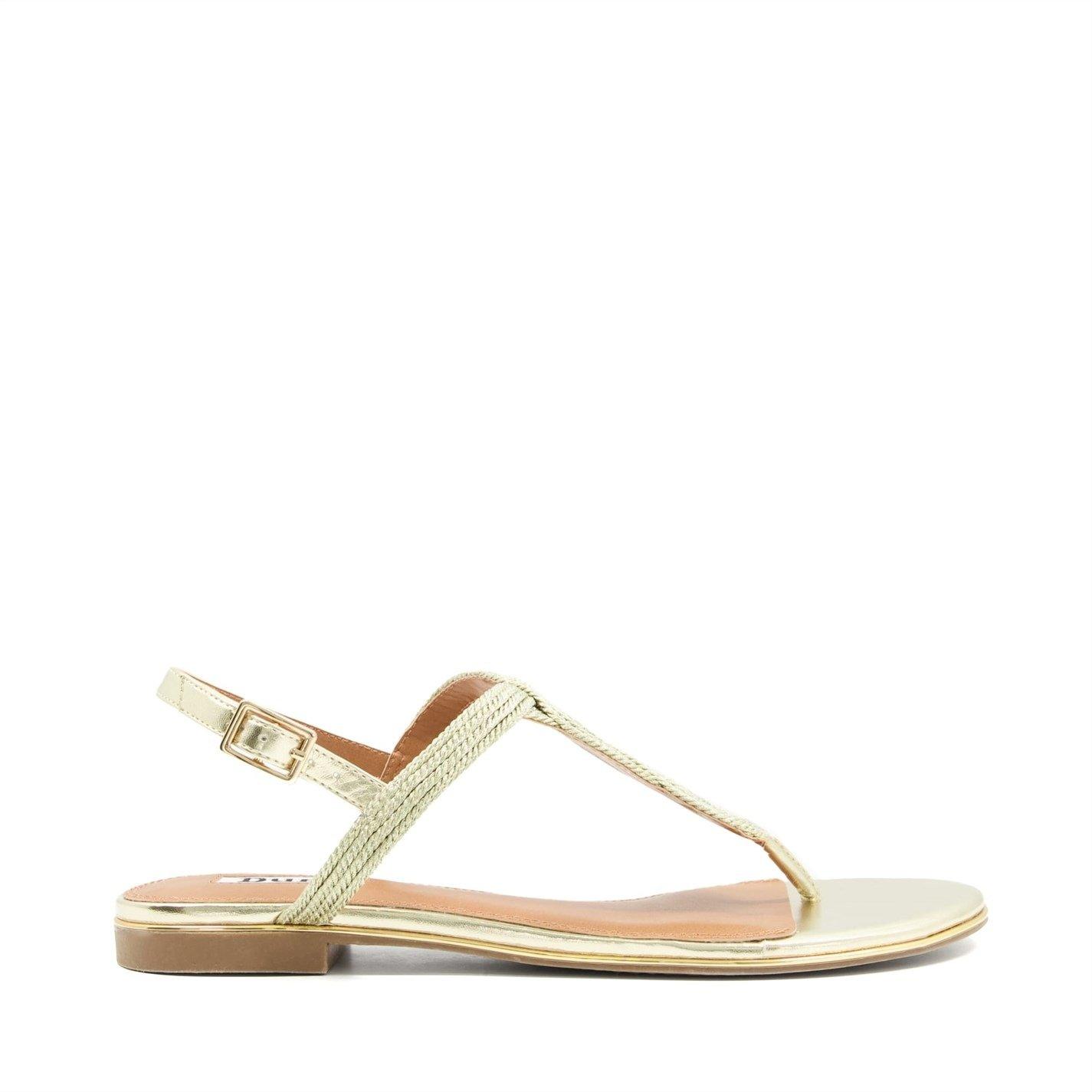 Gold 392 - Dune London - Logics Flat Sandals - 2