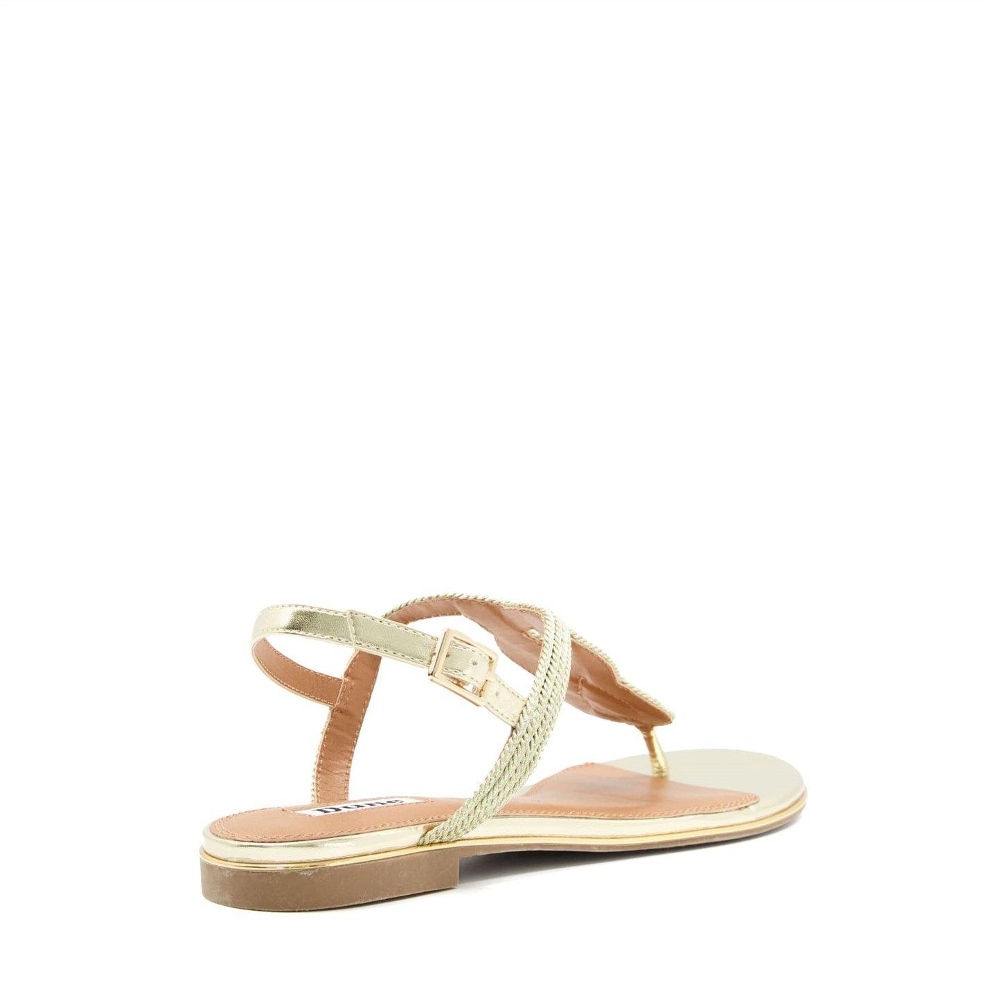 Gold 392 - Dune London - Logics Flat Sandals - 3