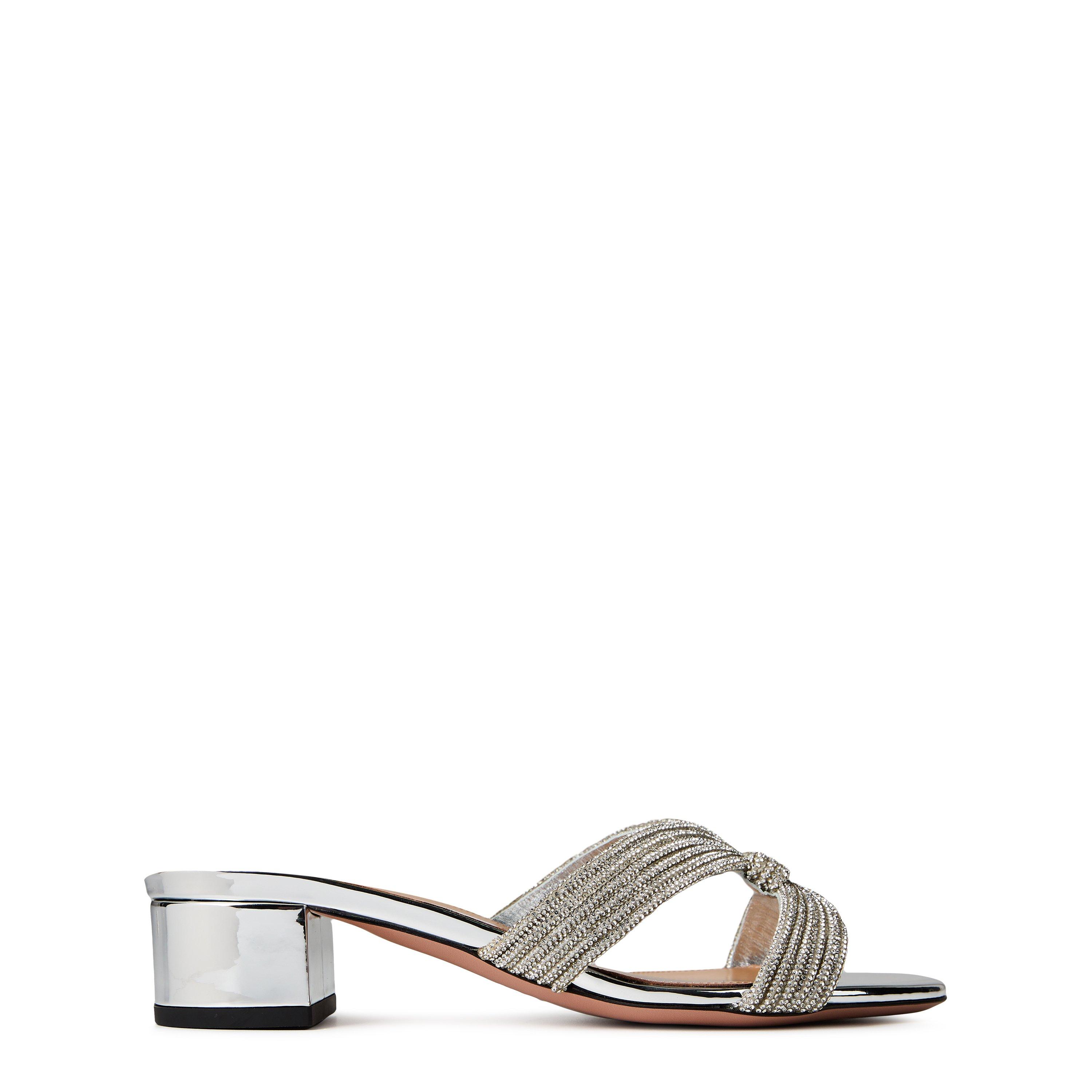 Silver - Aquazzura - Crystal Muse Heeled Sandals - 1