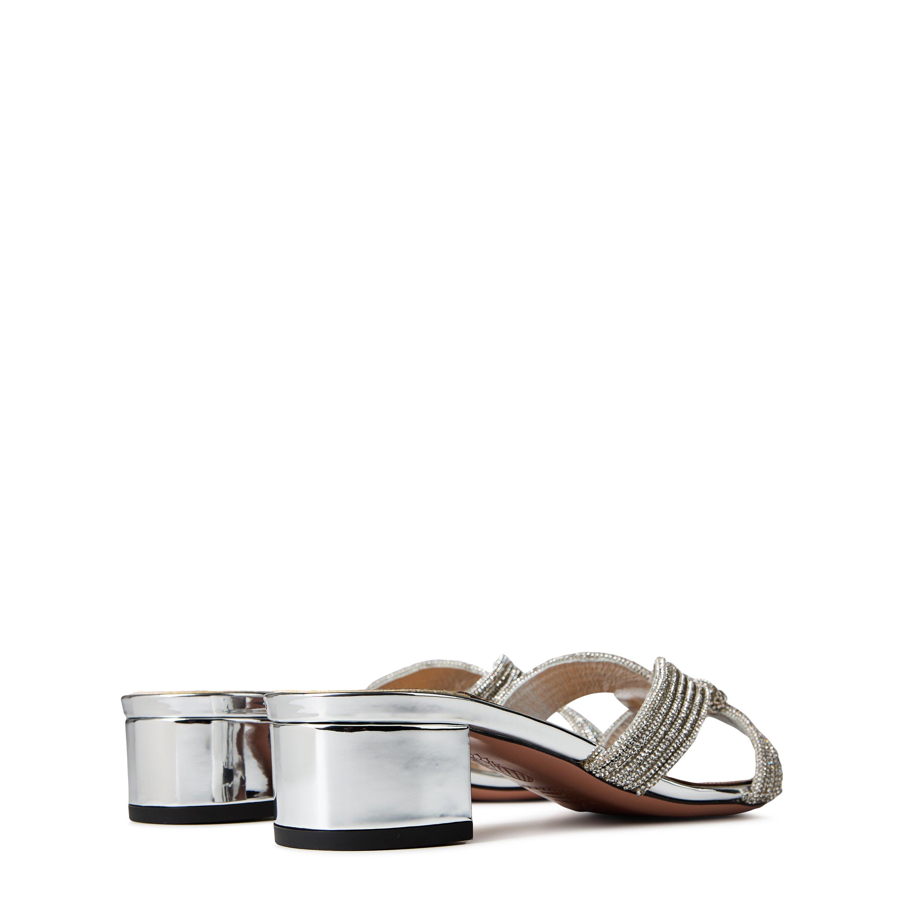 Silver - Aquazzura - Crystal Muse Heeled Sandals - 5