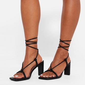 I Saw It First ISAWITFIRST Knot Detail Mid Heel Sandals