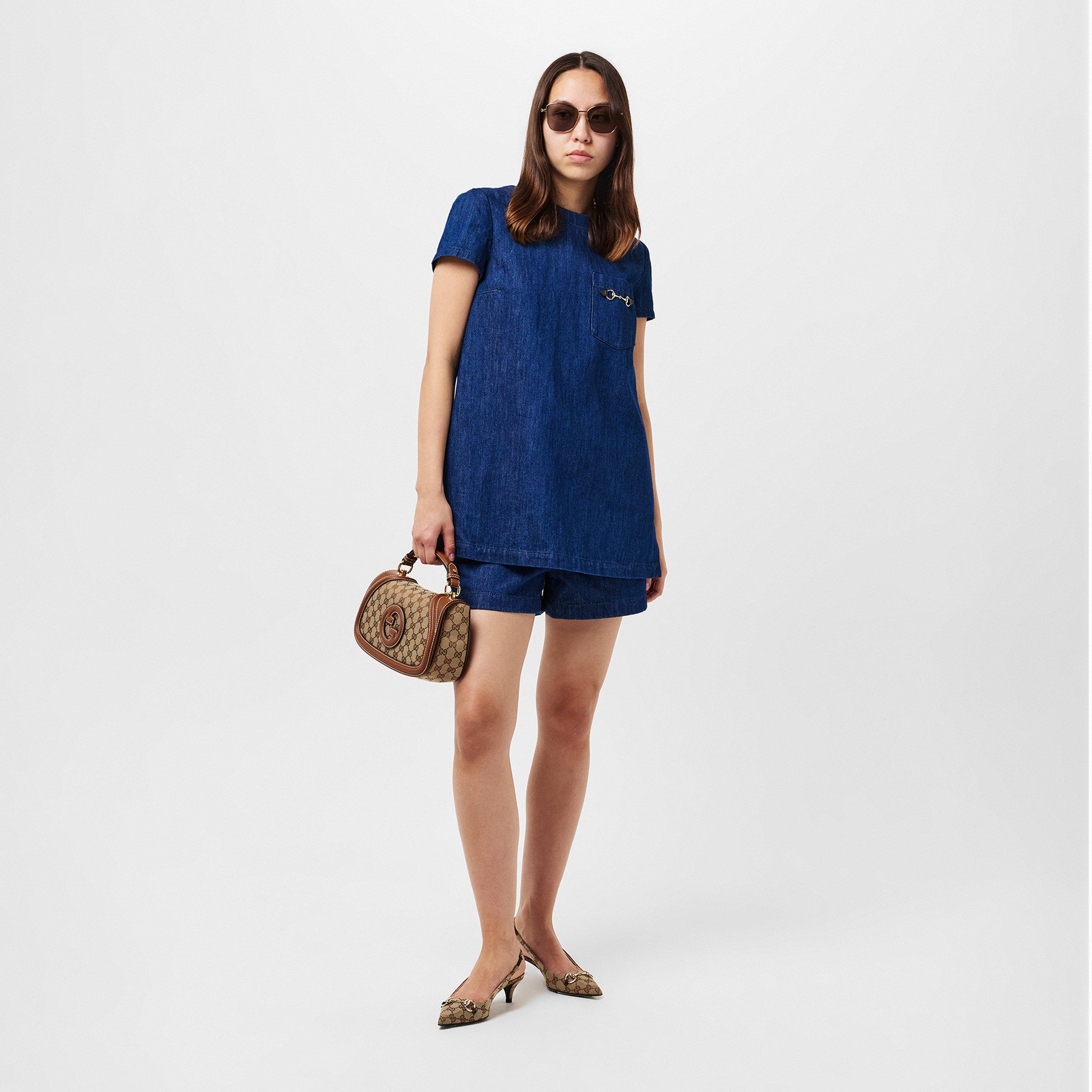 Beige Ebony - Gucci - Women's Motif Canvas Horsebit Sling Pumps - 7