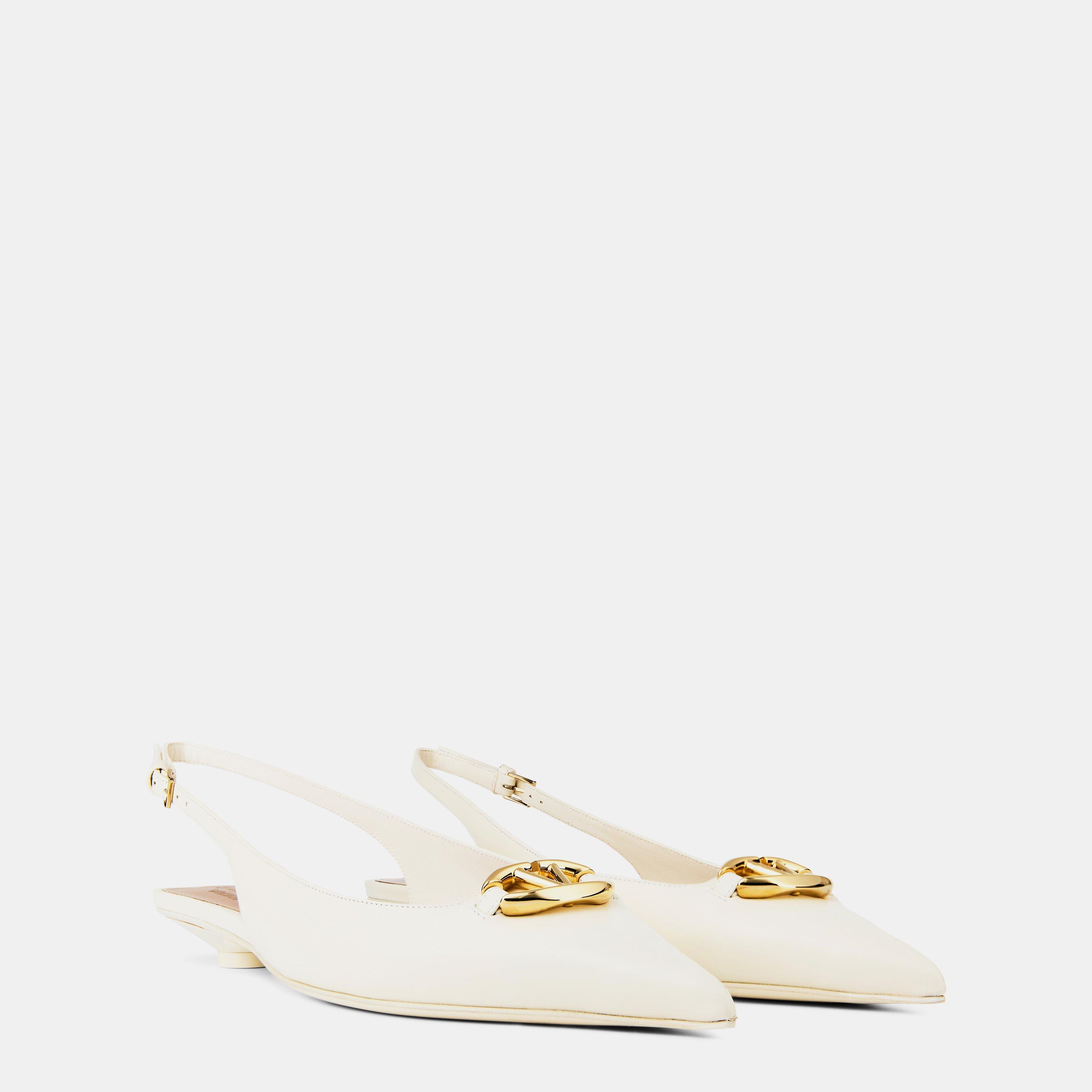 Ivory - Valentino Garavani - Bold Edition Vlogo Ballerinas - 4