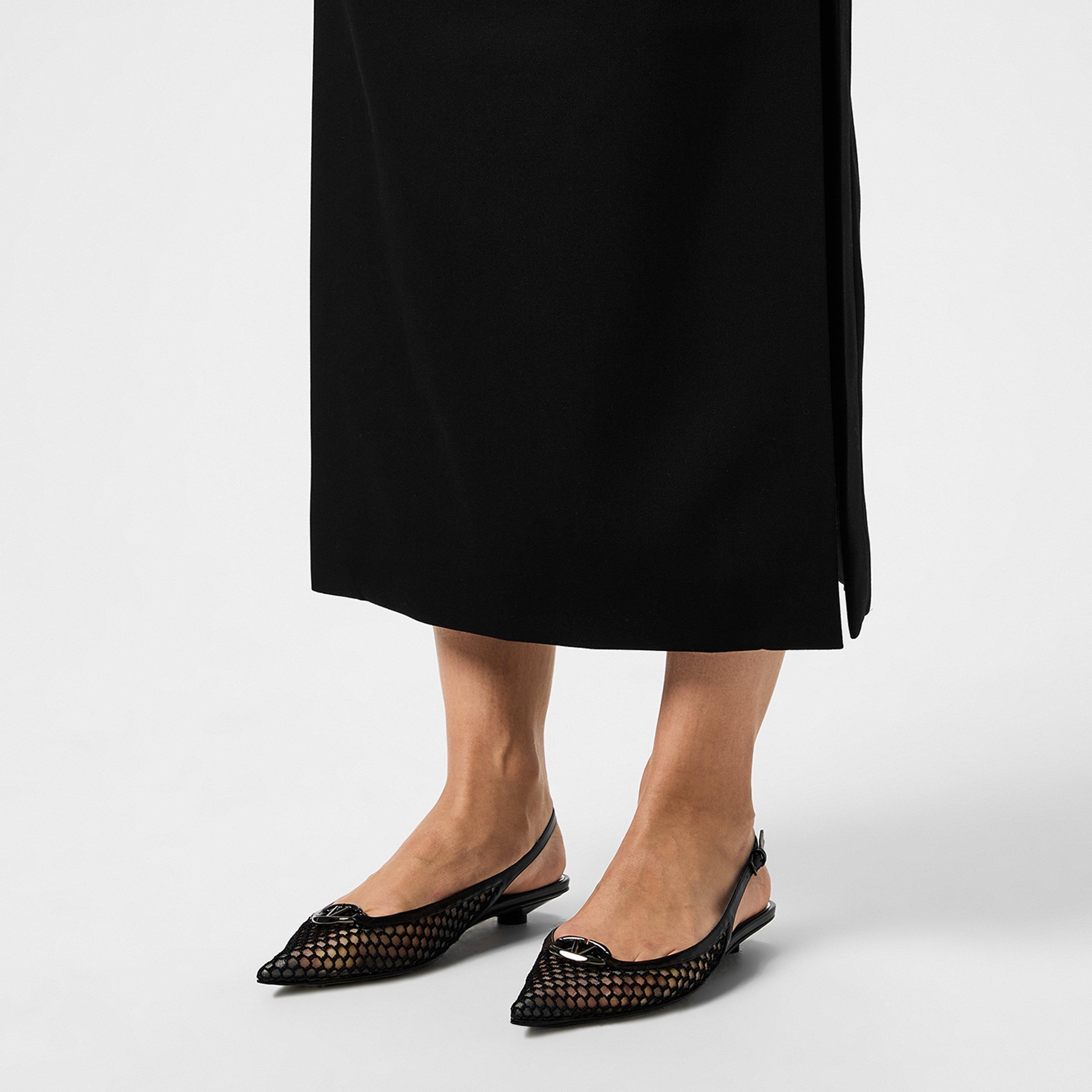 Nero Mesh - Valentino Garavani - Bold Edition Vlogo Ballerinas - 3