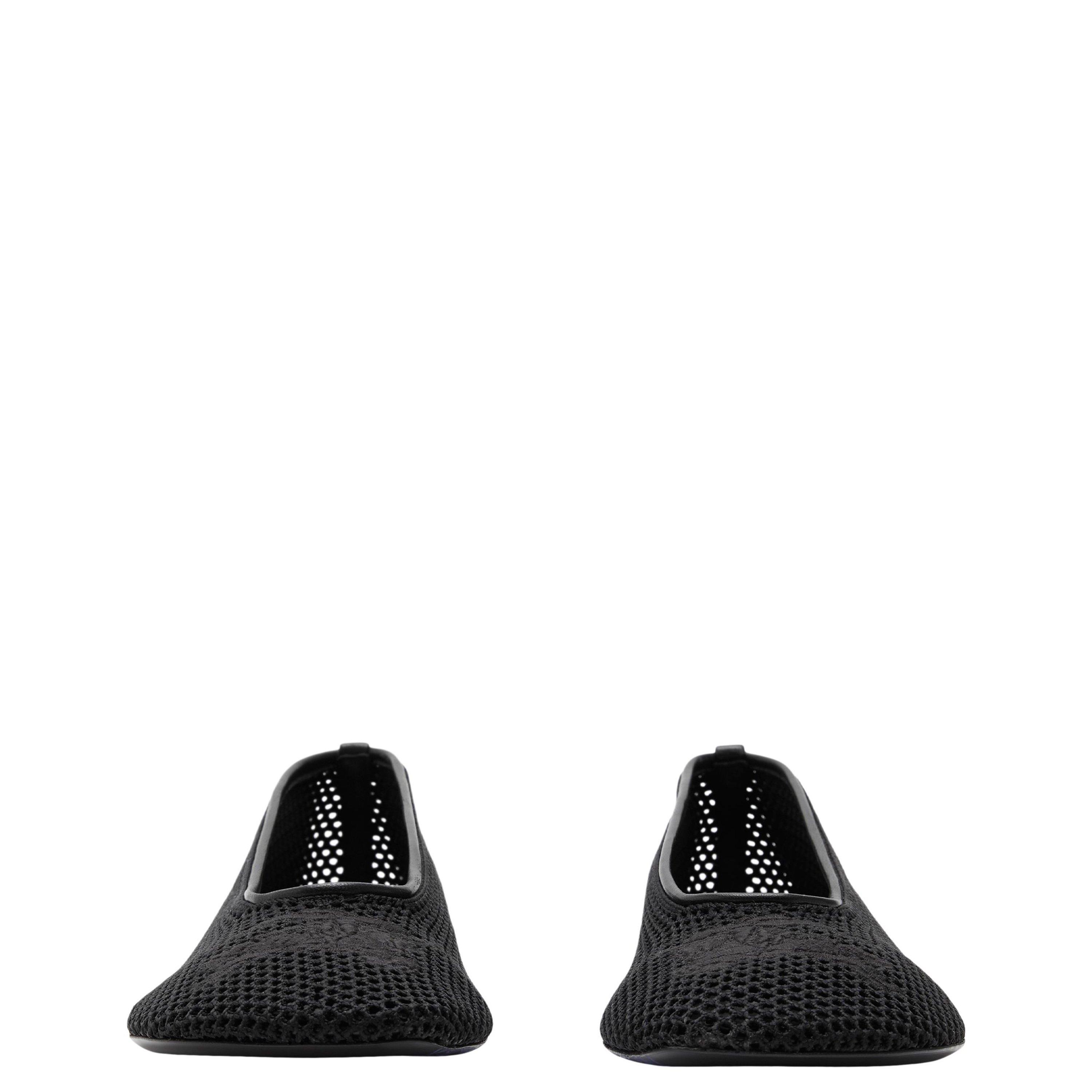 Black - Burberry - Equestrian Knight Design Ballerinas - 5