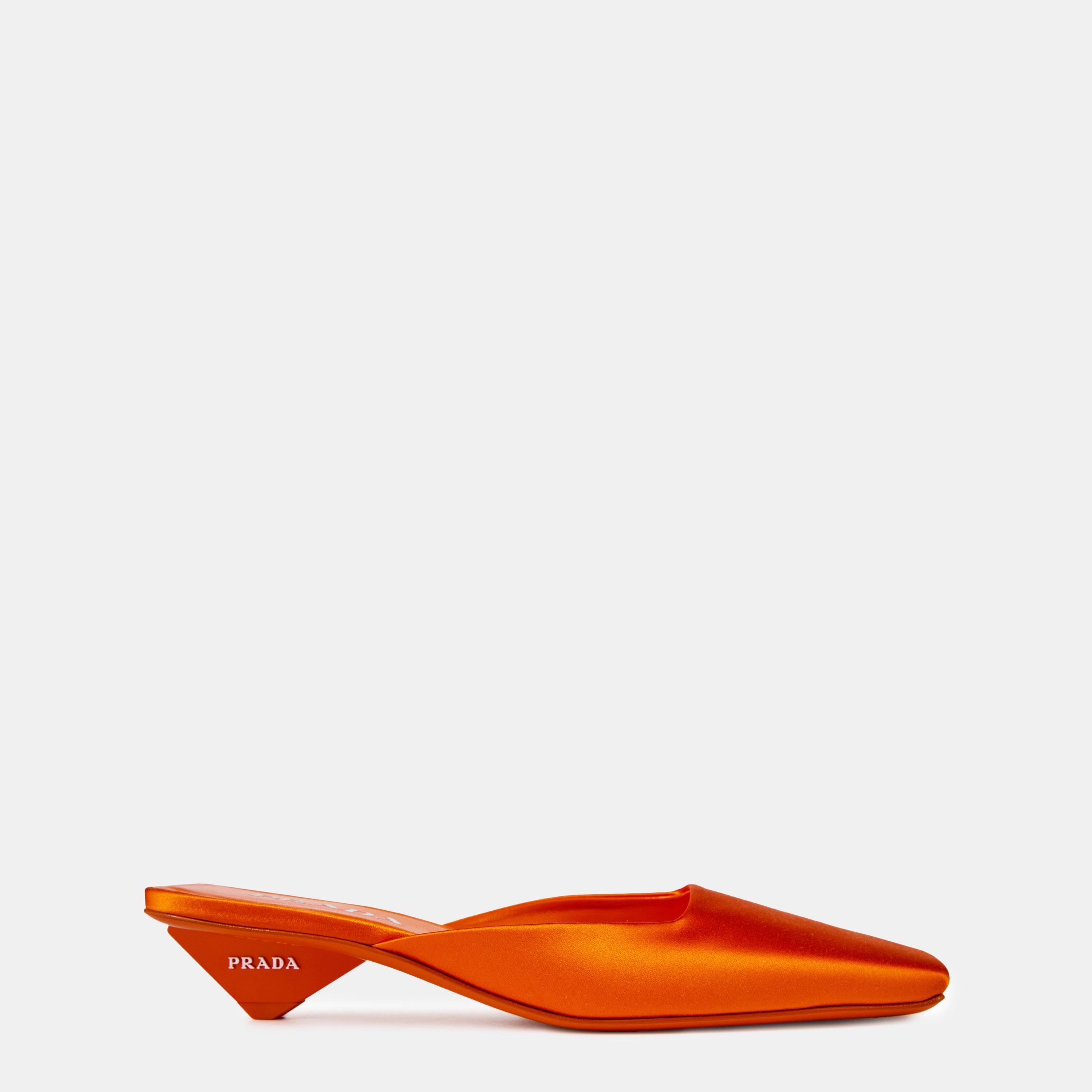 Orange Satin - Prada - Satin Mules - 1