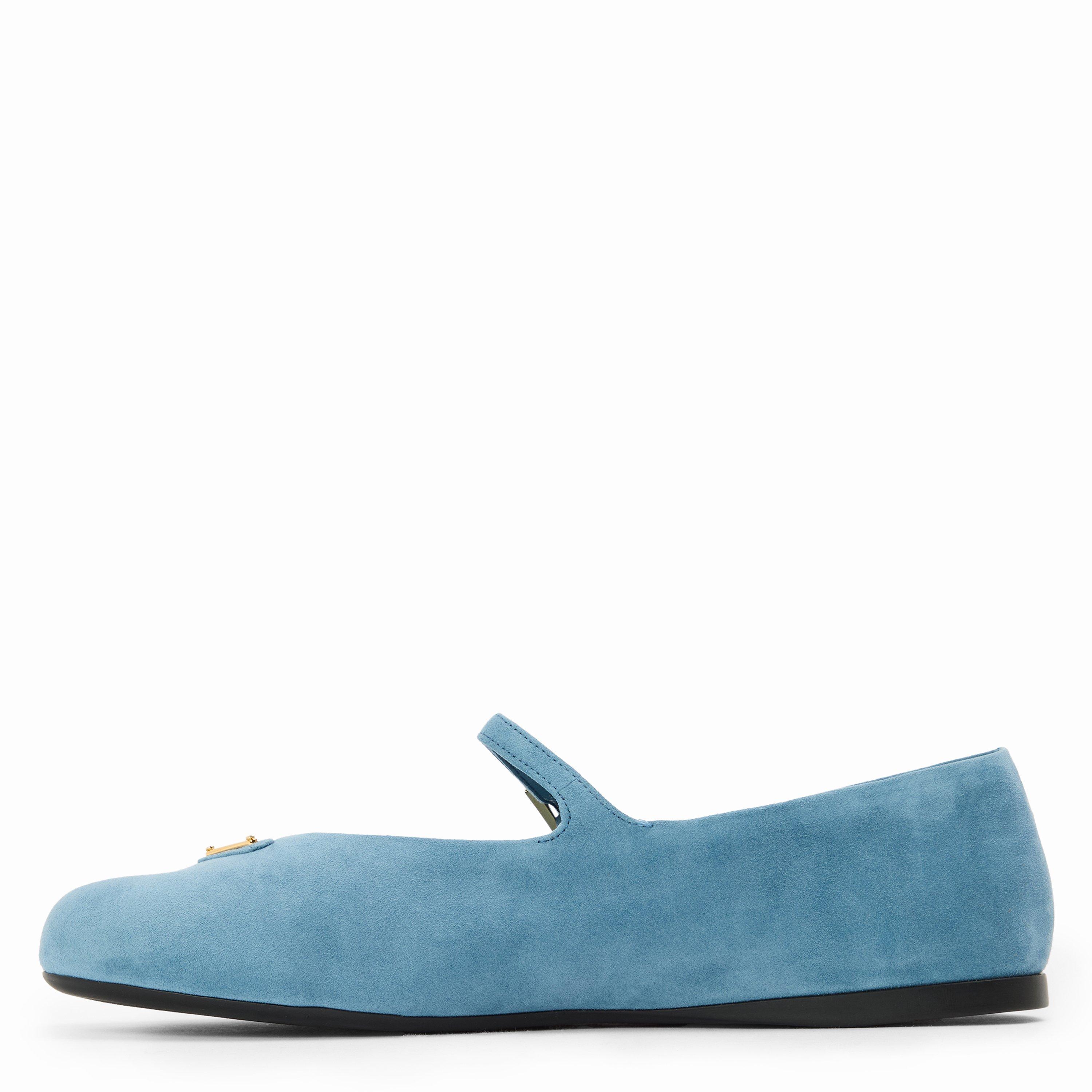 Astrale - Prada - Triangle Logo Suede Ballerinas - 2