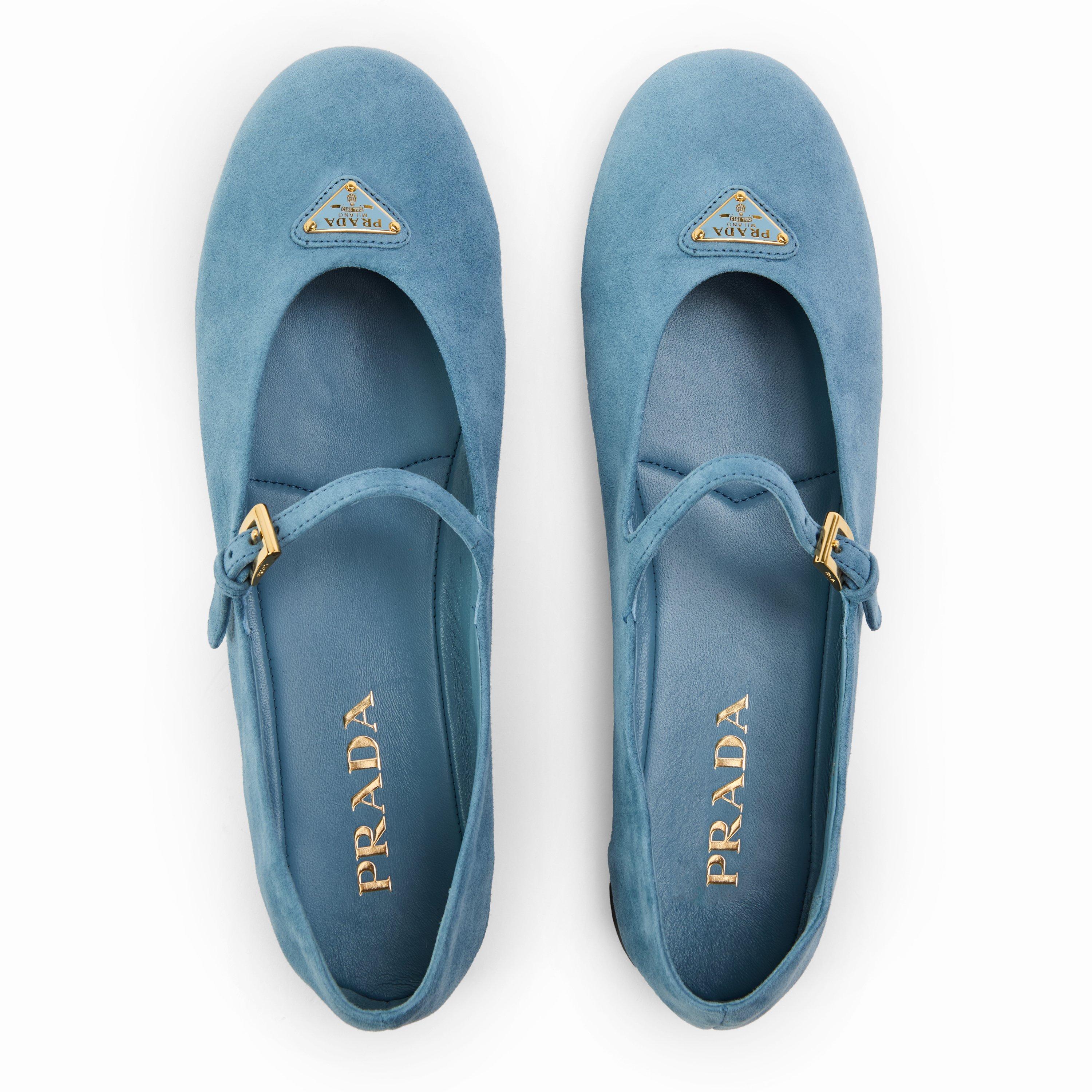 Astrale - Prada - Triangle Logo Suede Ballerinas - 5