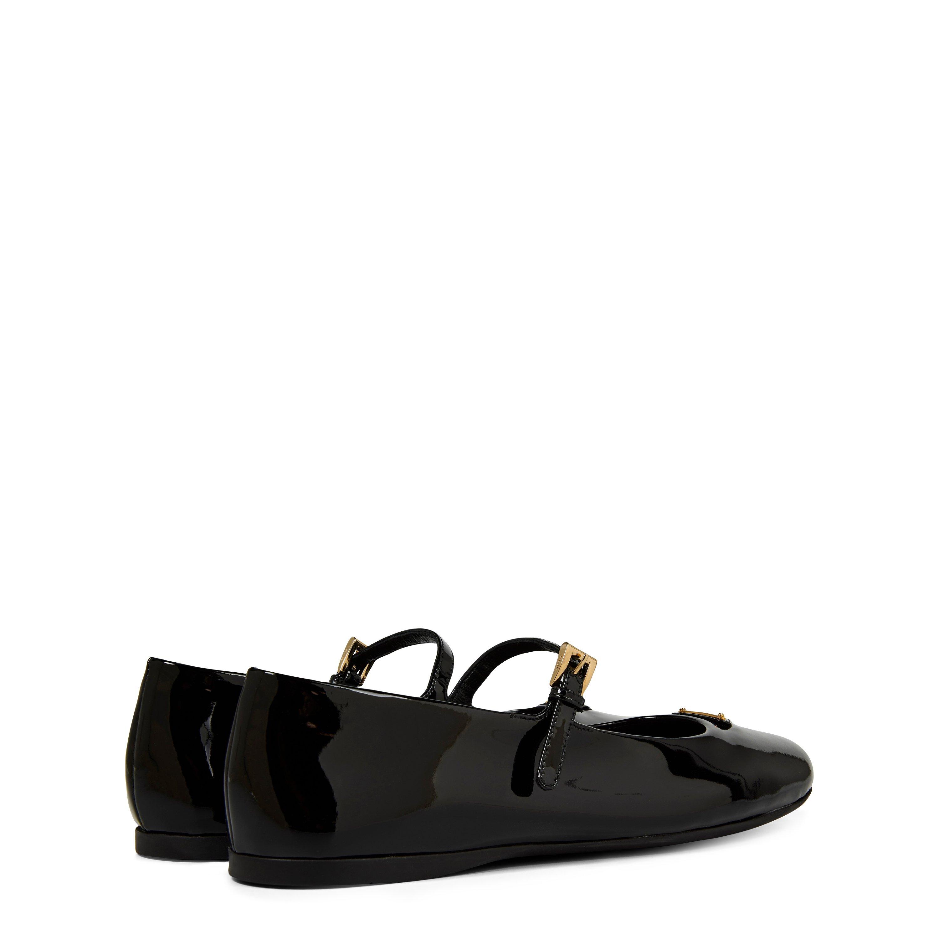 Black Patent - Prada - Triangle Logo Ballerina - 6