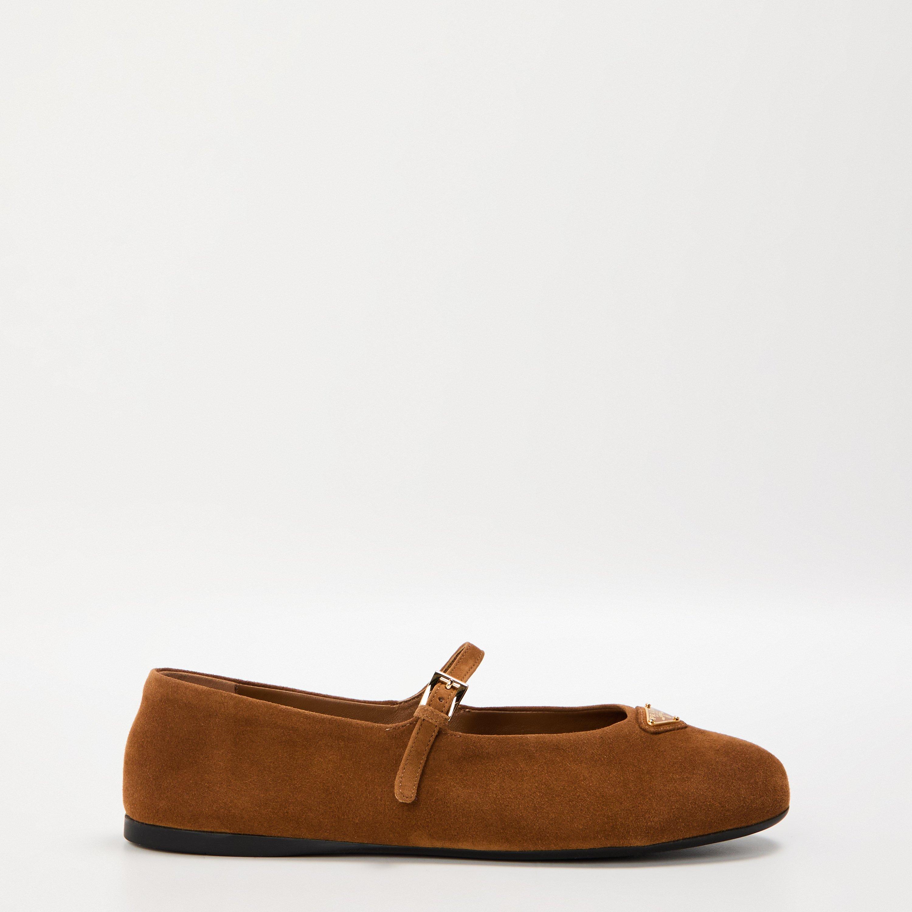 Cannella - Prada - Triangle Logo Suede Ballerinas - 1