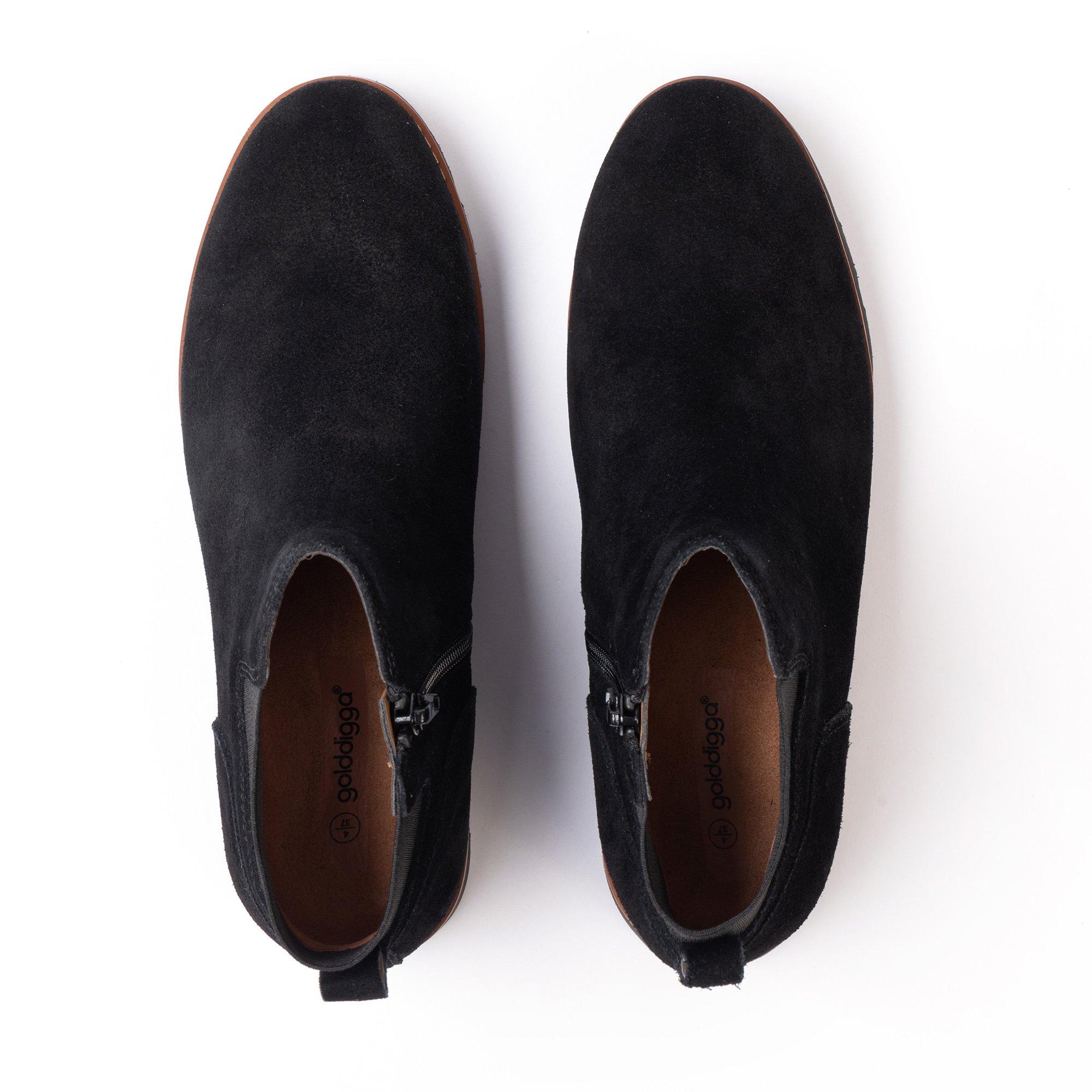 Noir - Golddigga - Suede Flat Women Boot - 4