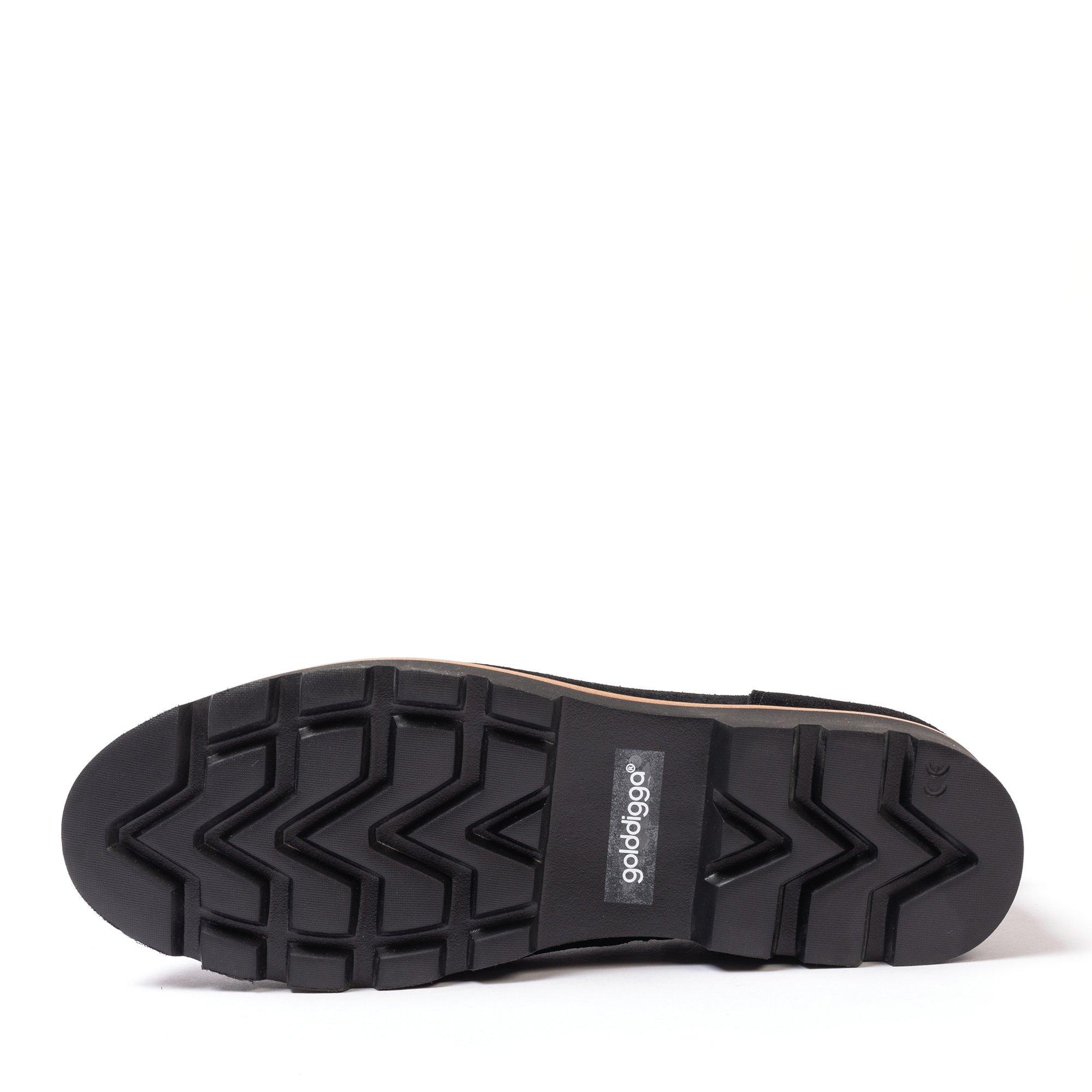 Noir - Golddigga - Suede Flat Women Boot - 5