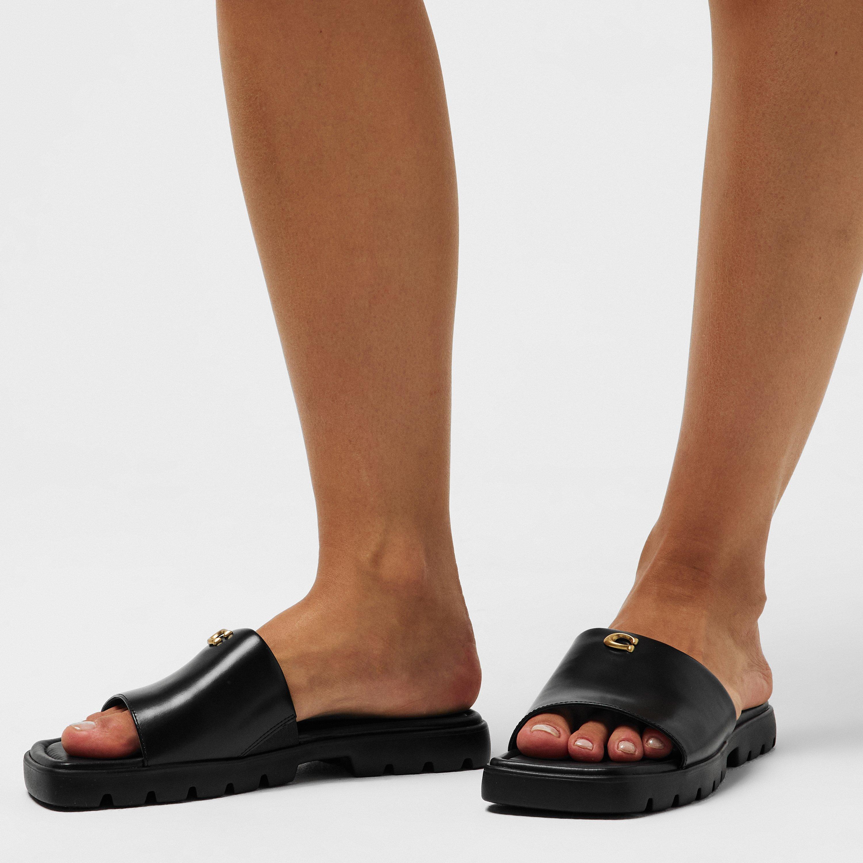 Black - Coach - Florence Sandals - 3