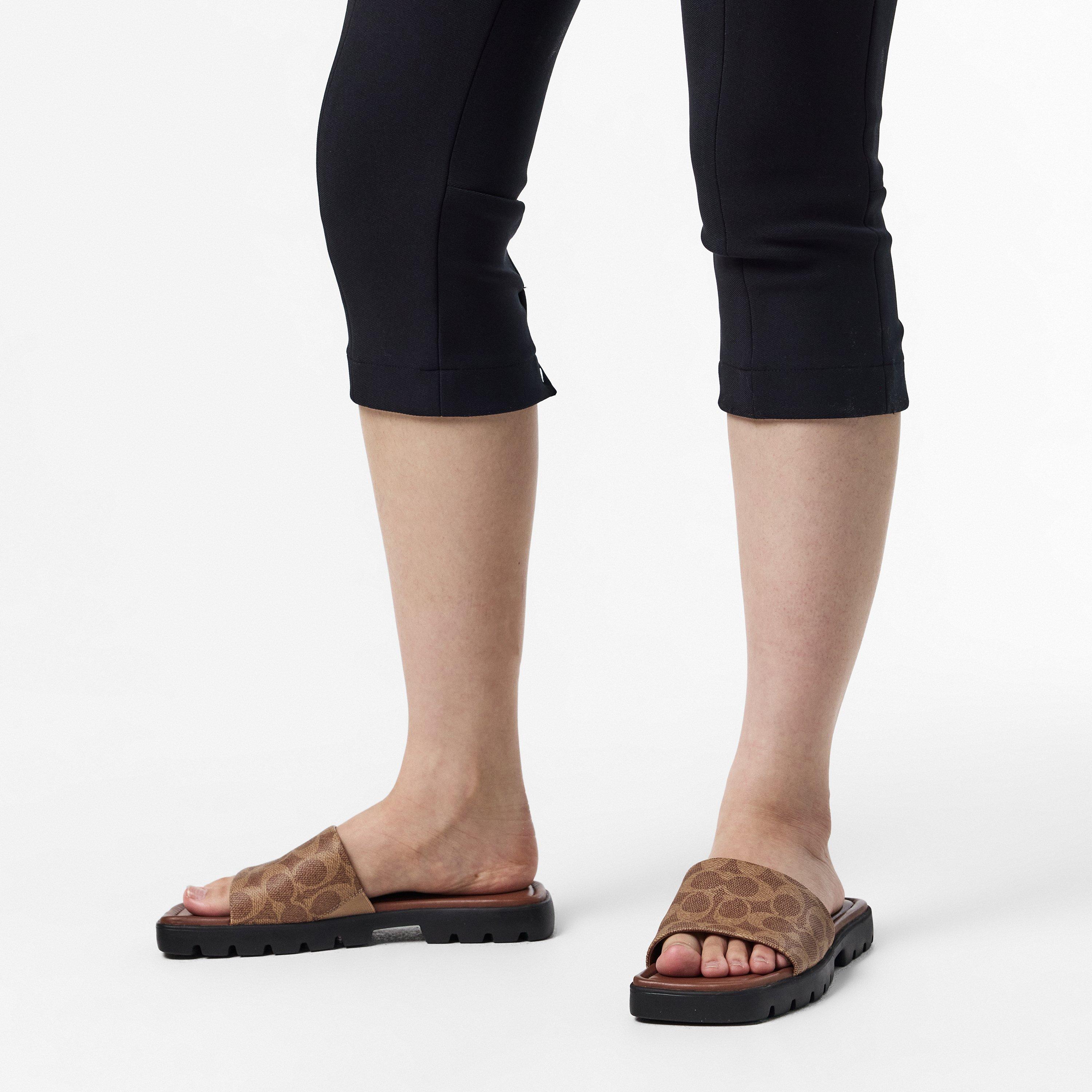 Khaki/Saddle - Coach - Florence Sandals - 2